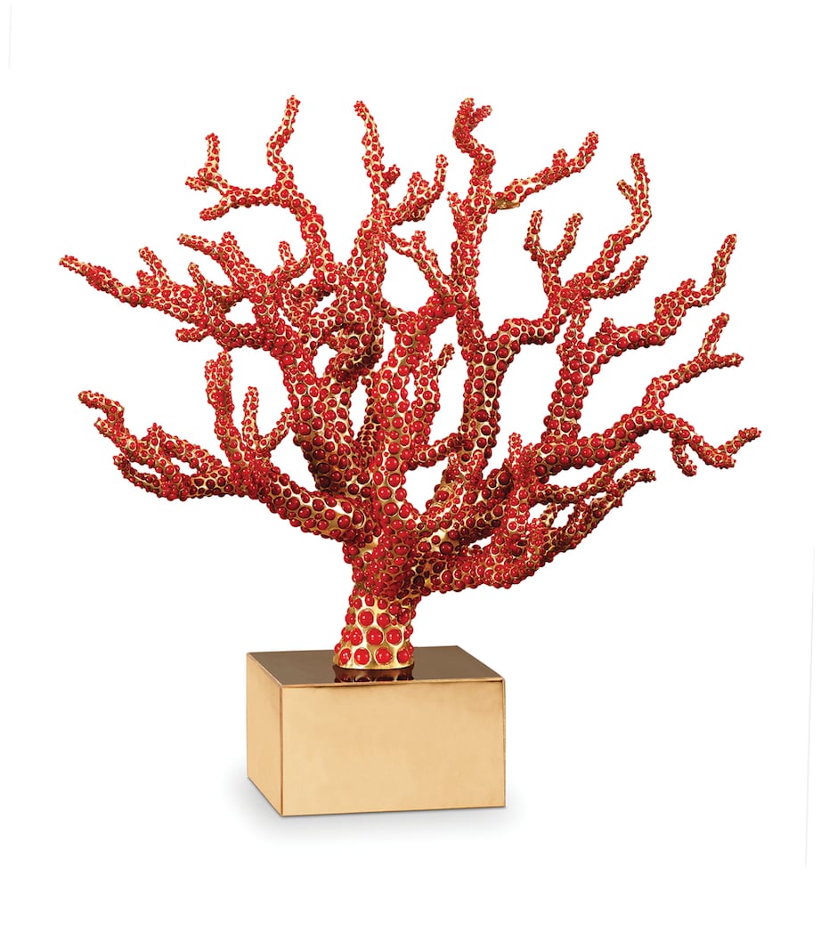 L'Objet Gold-Plated Cabochon Coral Centrepiece Image 2