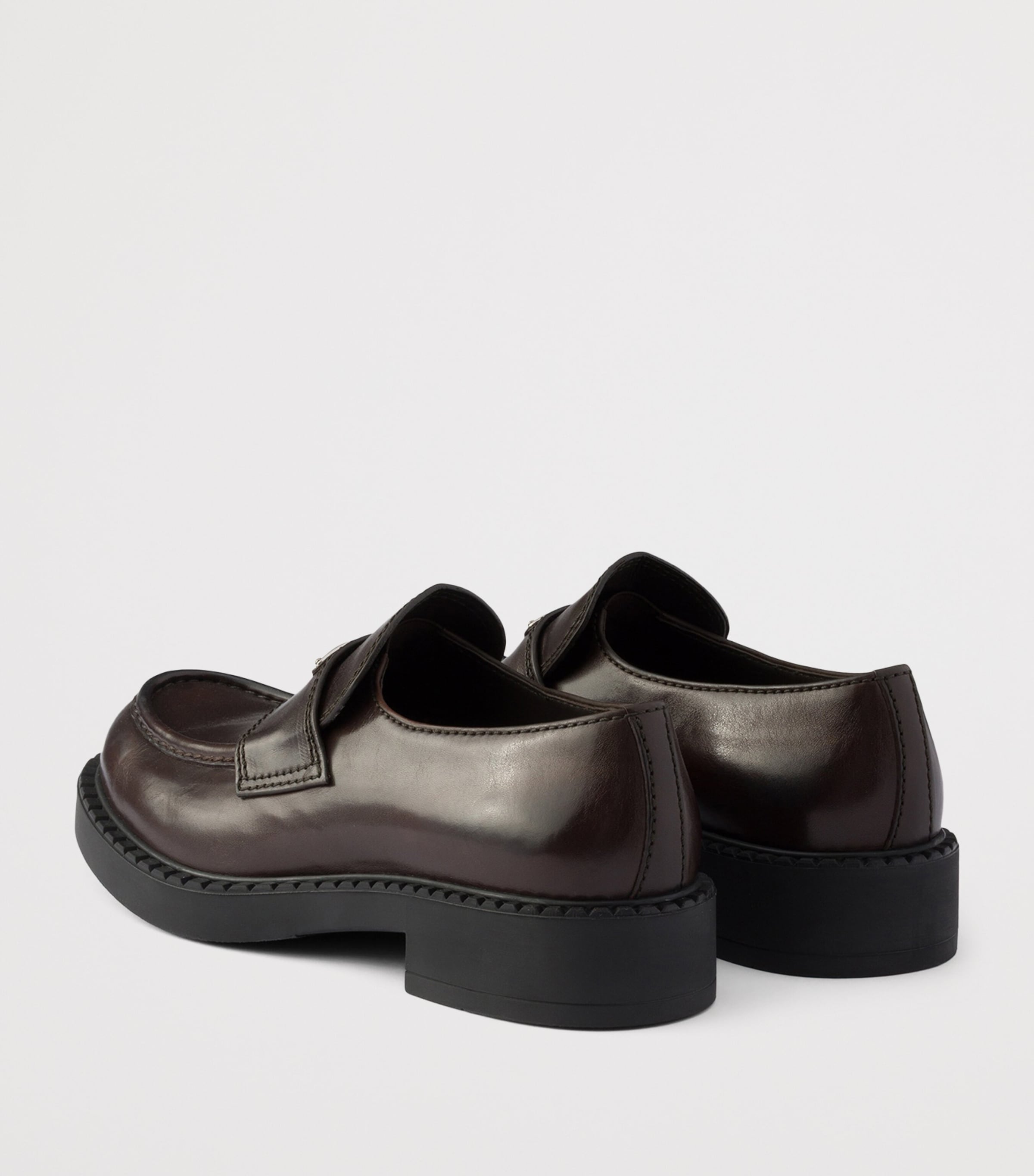 Prada Aged Leather Chunky Loafers Brown Image 4