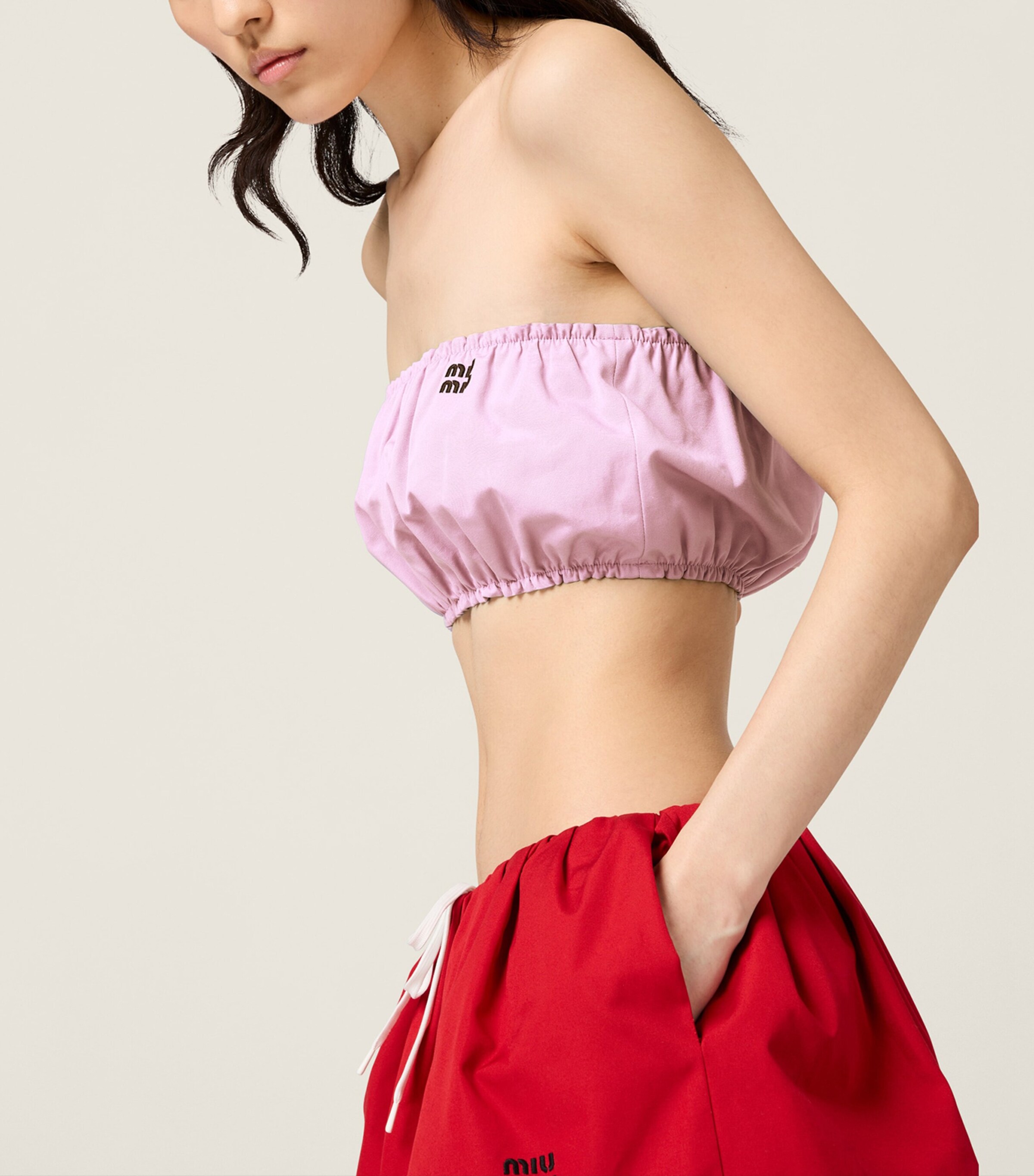 Miu Miu Womens Cotton Poplin Bandeau Top Image 4