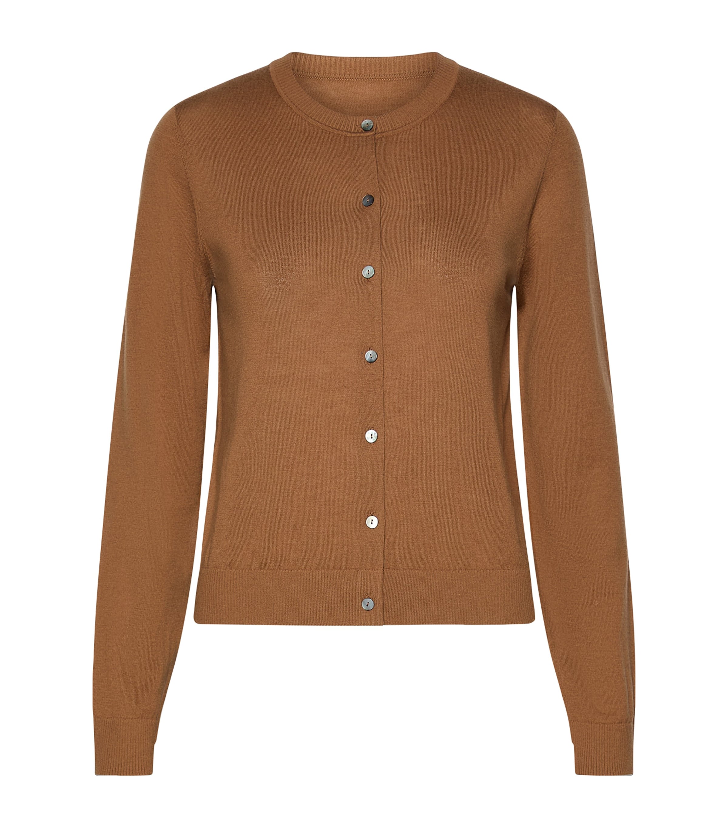Marella Womens Wool Cardigan Tobacco Brown Image 1