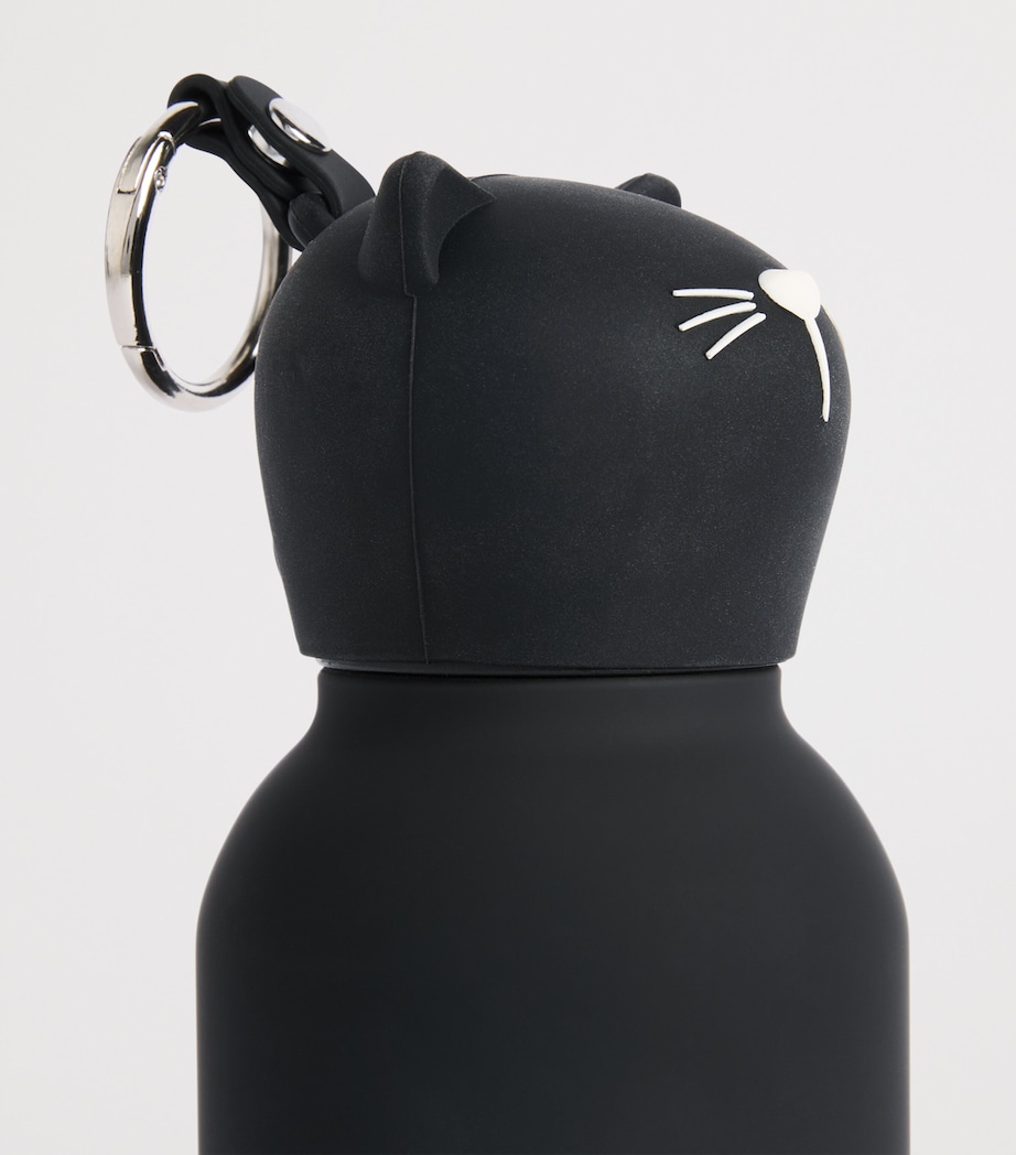 ASOBU Mini Bestie Kitty Water Bottle Bag Charm (200ml) Black Cat Image 3