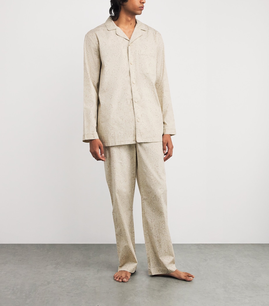 Cotton Poplin Paisley Pyjama Set TAN PAISLEY PRINT Image 2