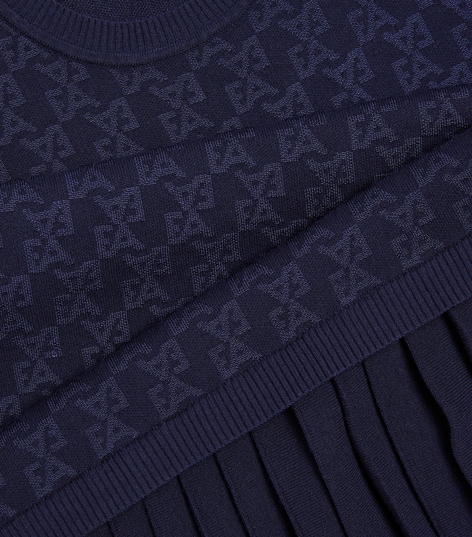 Logo Jacquard Mini Dress (4-14 Years) FB066 FANT LOGO NAVY Image 3