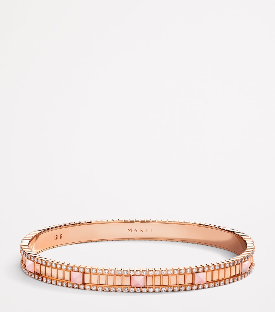 Rose Gold, Diamond and Quartzite Life Bangle ROSE GOLD Image 2