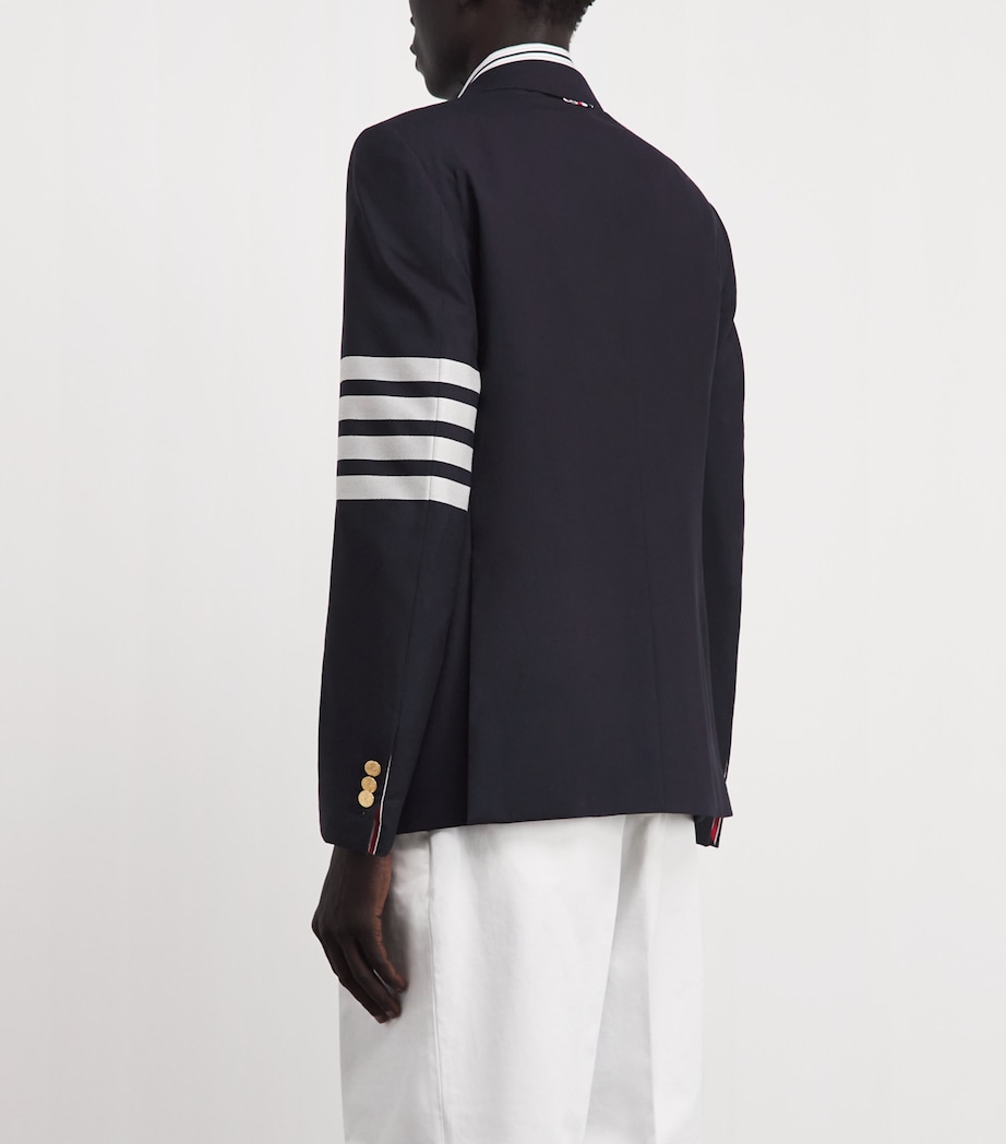 Thom Browne Mens Wool 4-Bar Stripe Blazer Navy Image 5