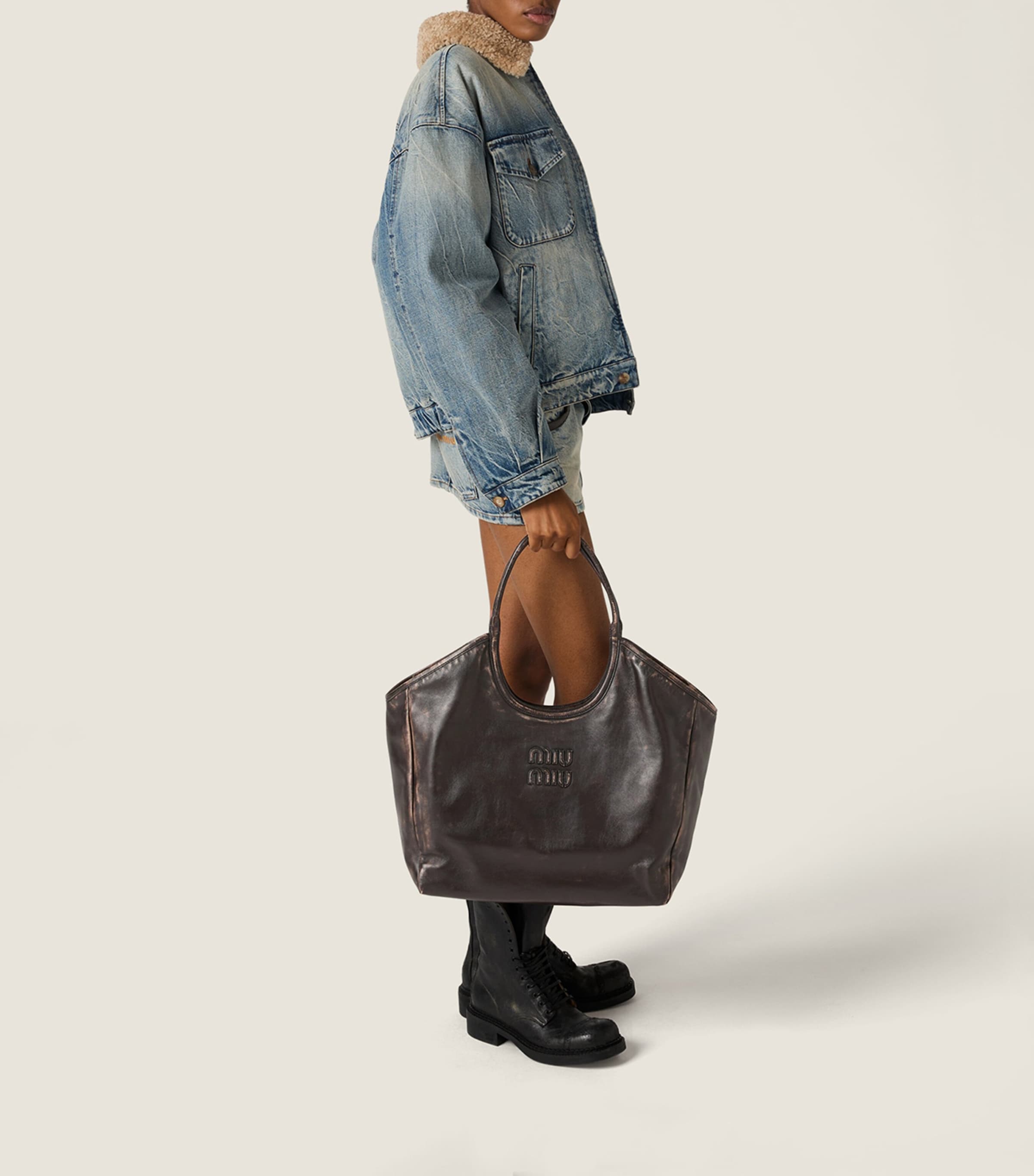 Large Calfskin Ivy Tote Bag F0201 Image 5