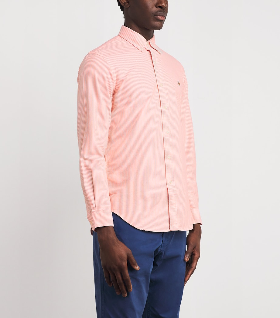 Custom Fit Stripe Oxford Shirt ORANGE WHITE Image 3