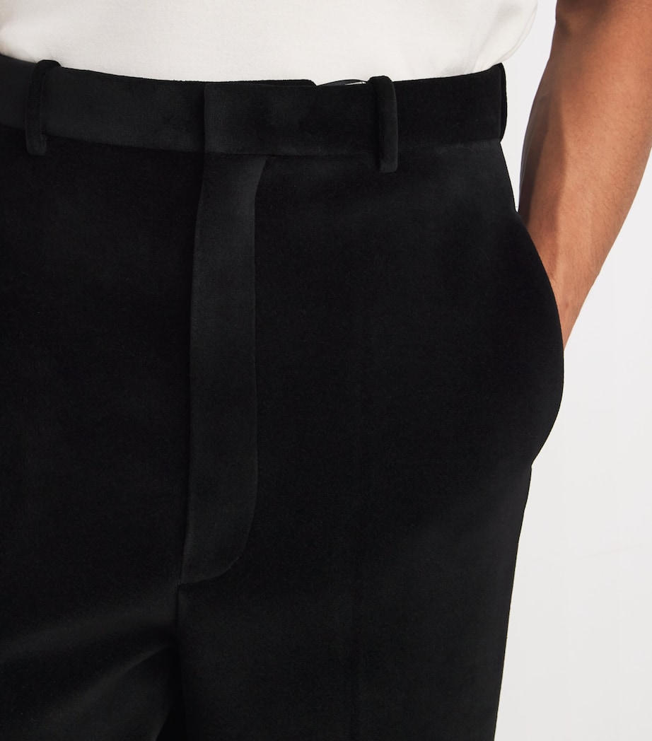 Double-Faced Velvet Tailored Trousers BLACK 001 Image 6