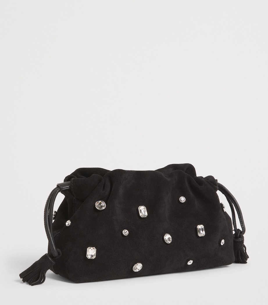 Small Suede Stash Cross-Body Bag B0002 BLACK Image 3
