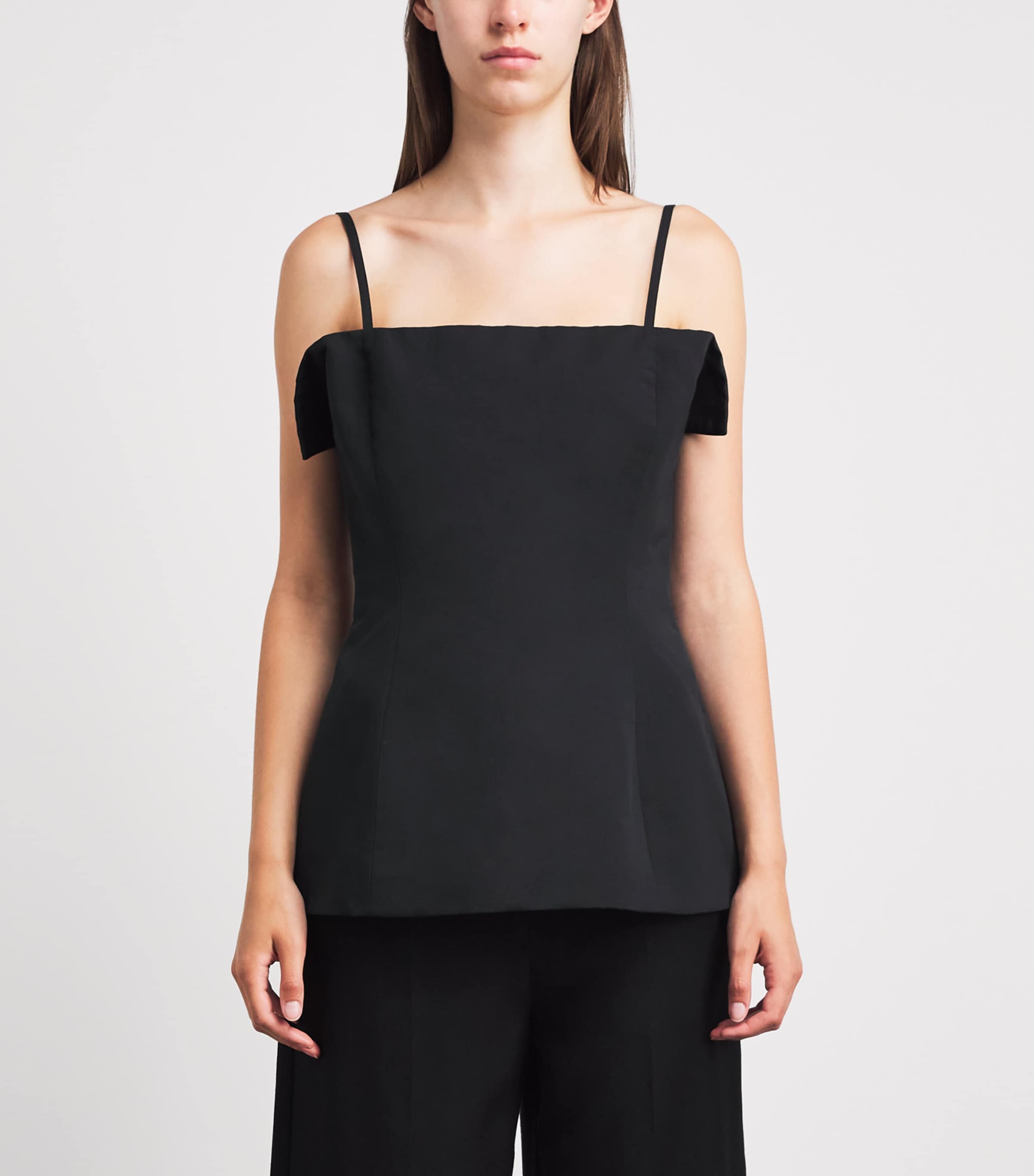 FFORME Womens Cotton-Silk Sola Bustier Top Black Image 4
