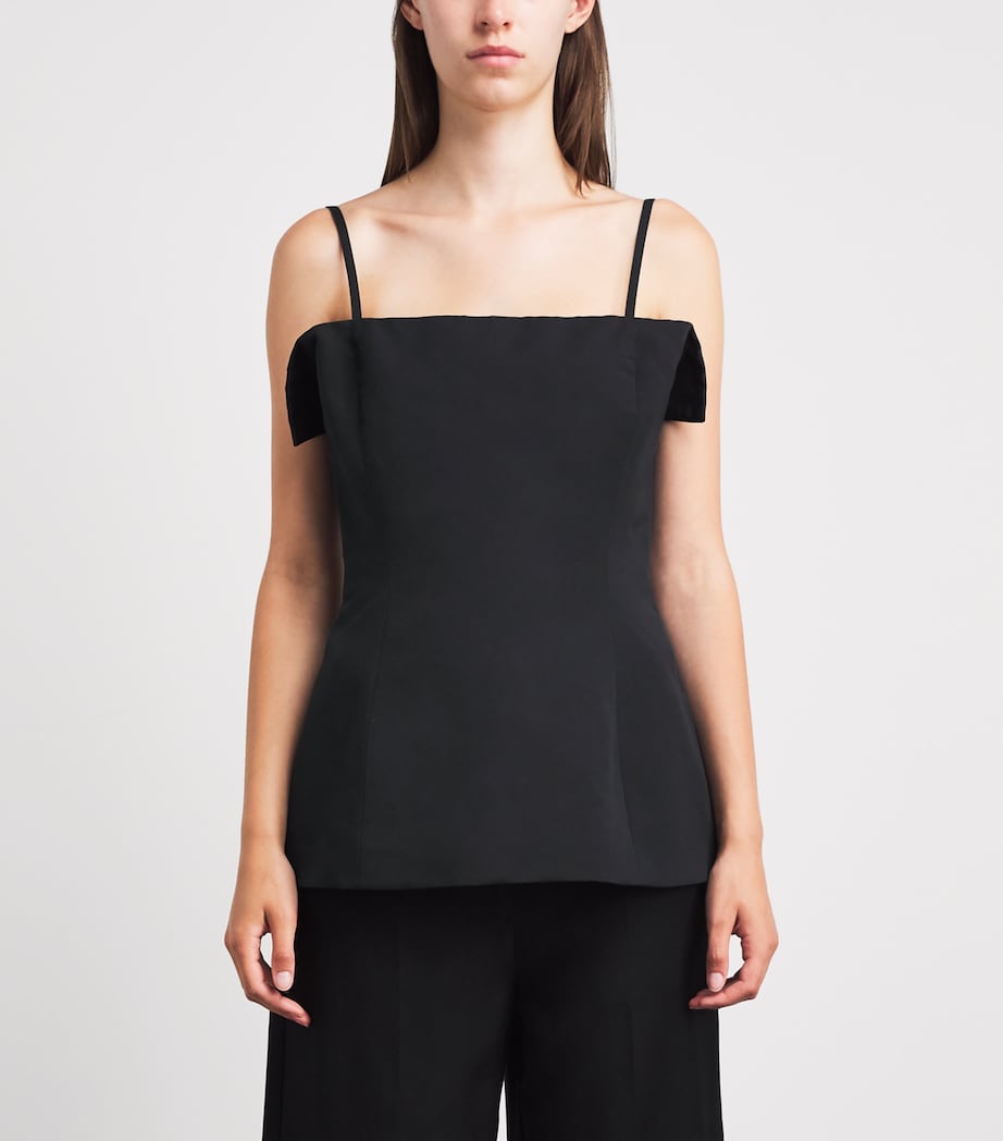 FFORME Womens Cotton-Silk Sola Bustier Top Black Image 4