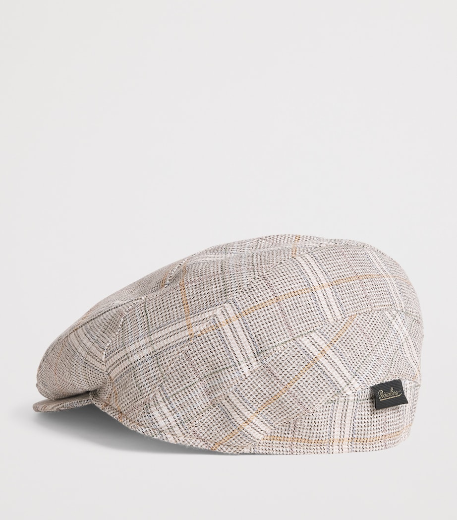 Borsalino Virgin Wool Check Vincenzo Flat Cap Summer Image 3
