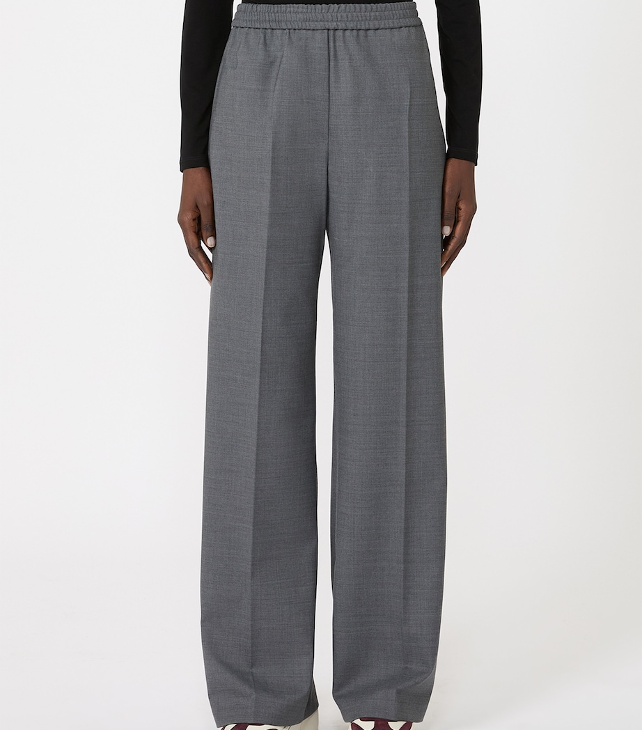 Weekend Max Mara Womens Virgin Wool-Blend Trousers Dark Grey Image 3