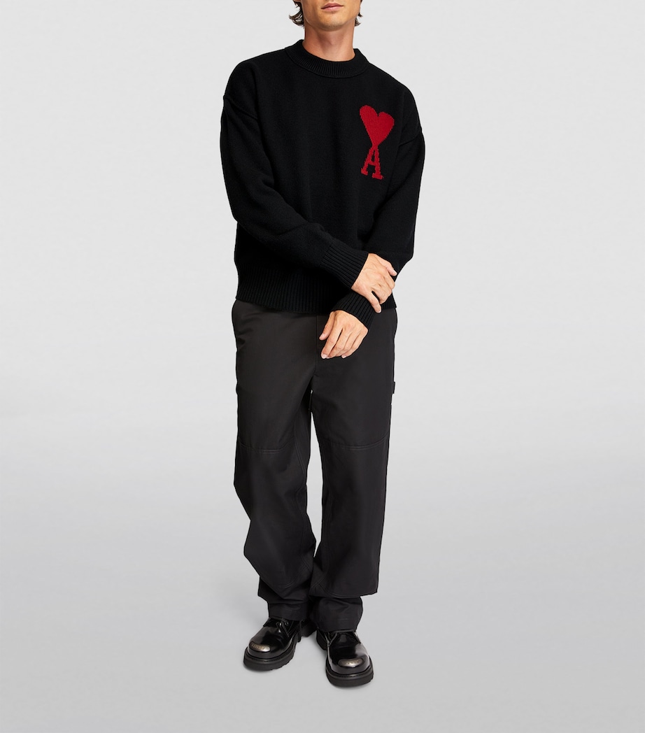 AMI Paris Mens Wool Ami de Coeur Sweater Image 2