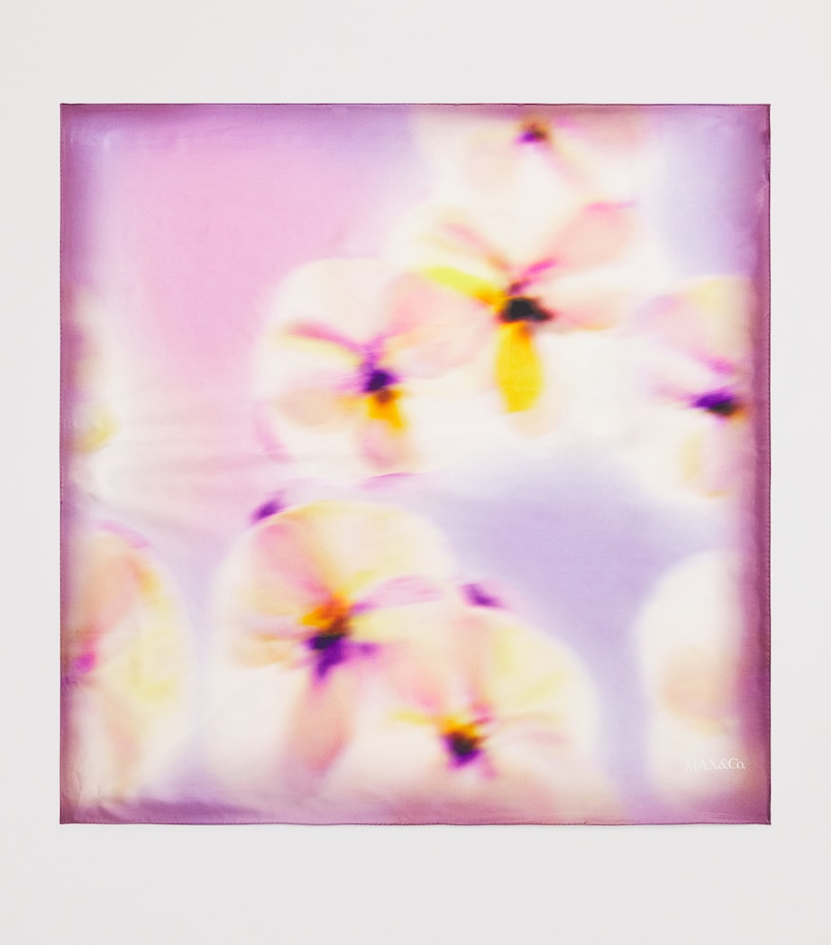 Silk Printed Stole Scarf PURPLE Image 4