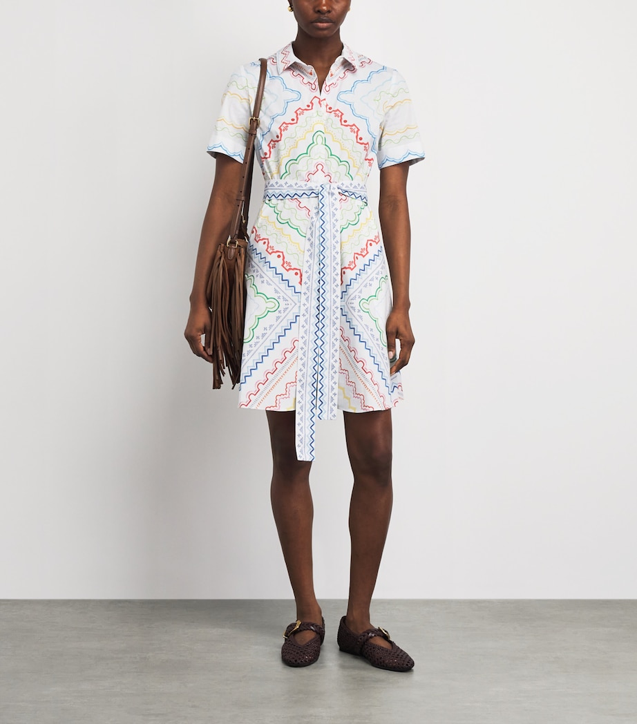 Mary Katrantzou Womens Stretch-Cotton Chima Mini Dress Blanchetto Image 2