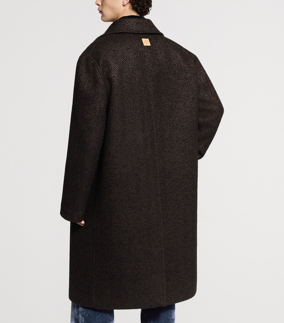 Wool-Blend Tweed Relaxed Coat SEAL BROWN Image 3