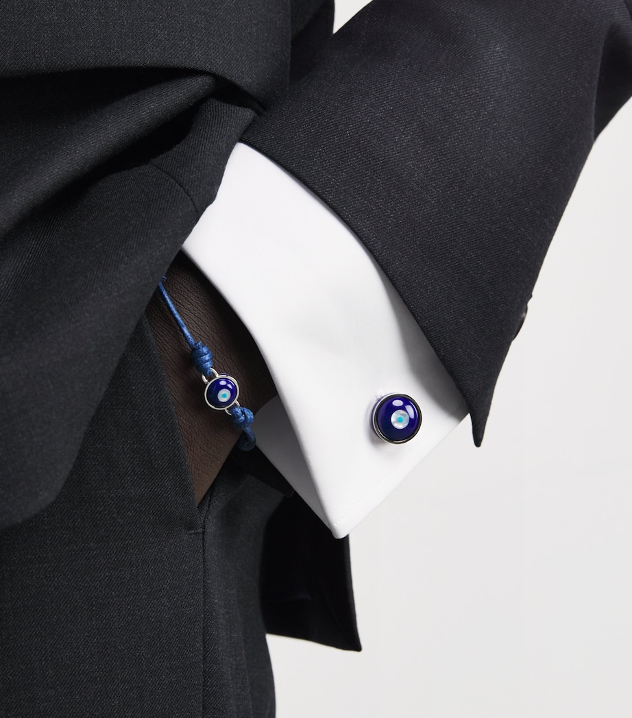 Macrame Milos Evil Eye Bracelet BLUE Image 2