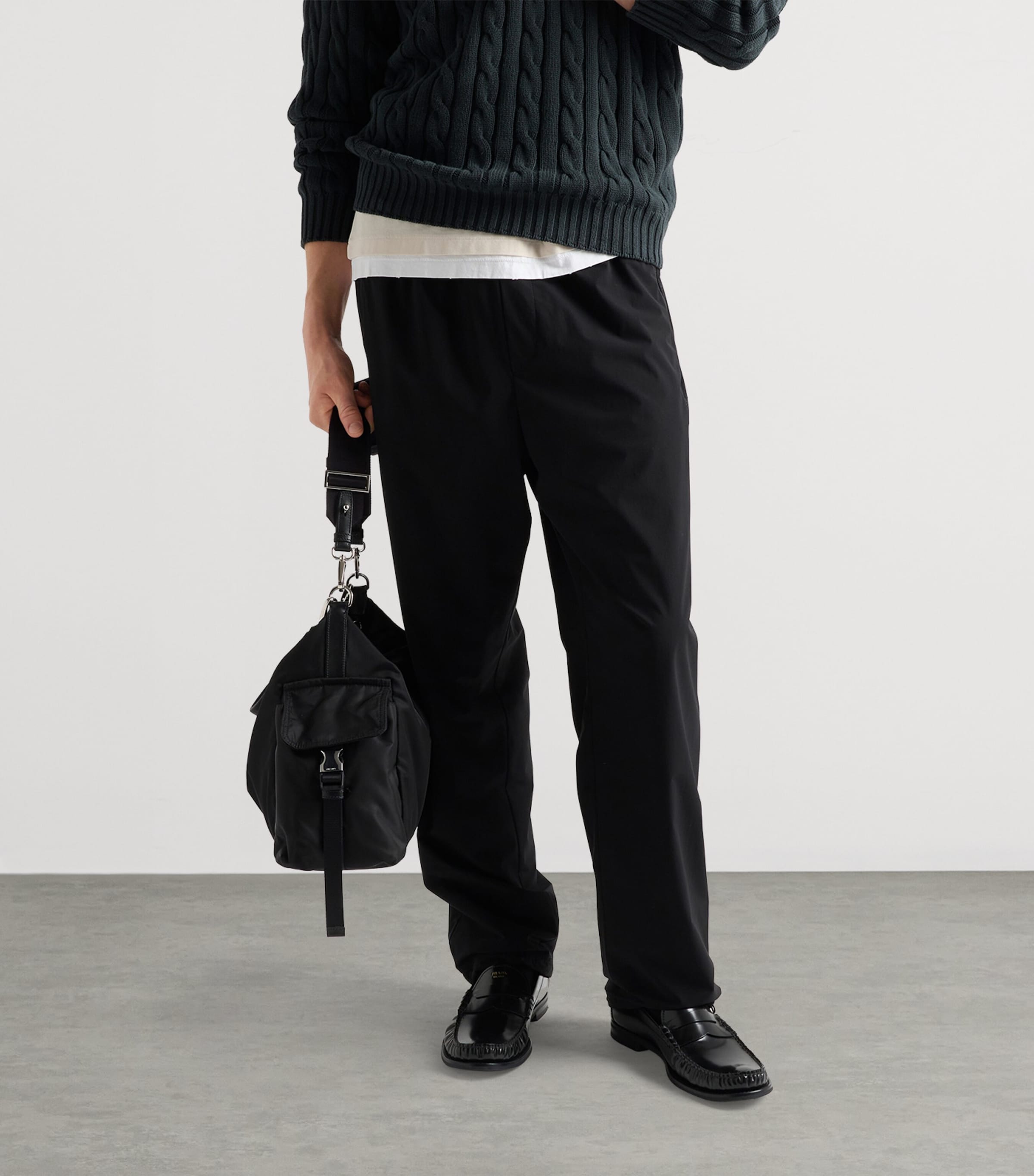 Prada Mens Re-Nylon Straight Sweatpants Black Image 4