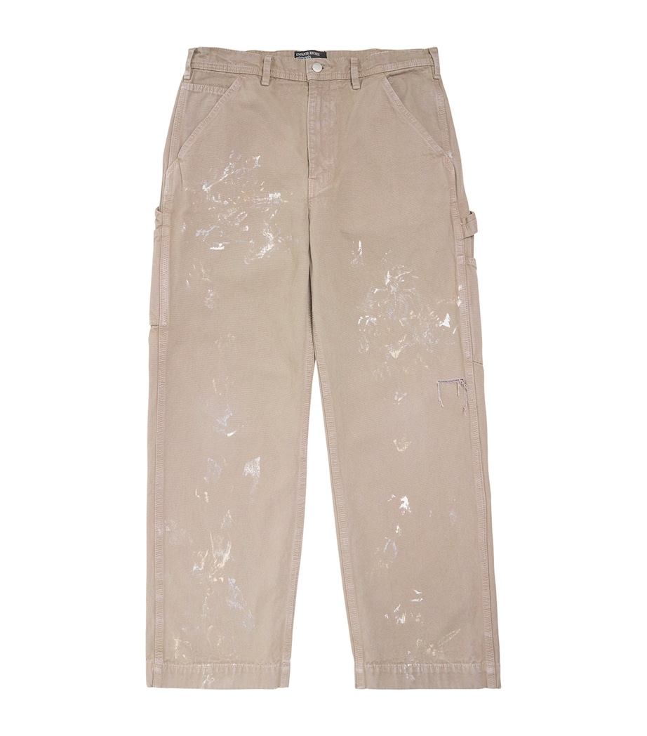 Enfants Riches Déprimés Mens Paint Carpenter Trousers Grey / Ivory Paint Image 1