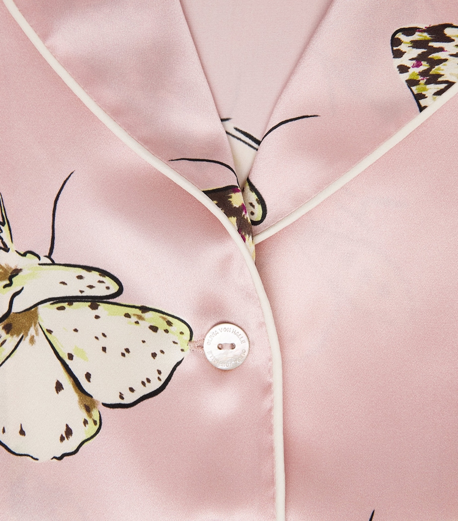 Olivia von Halle Womens Silk Moths Lila Pyjama Set Elda Image 6