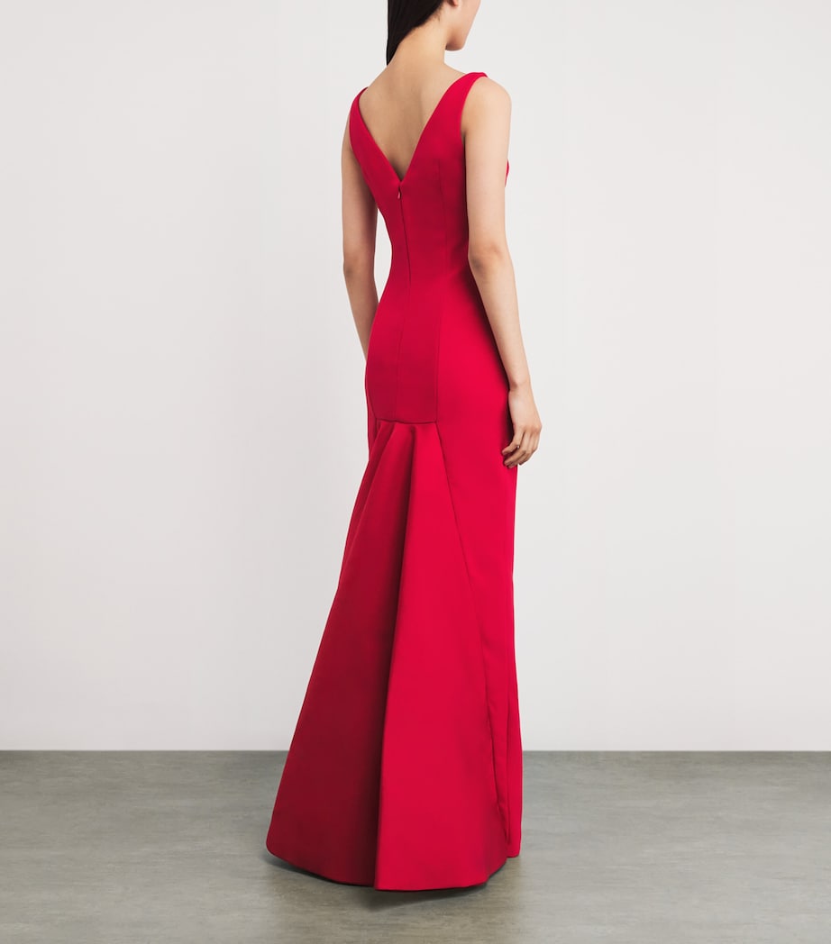 Crepe Sloane Gown LACQR RED ON CRIMSON Image 3