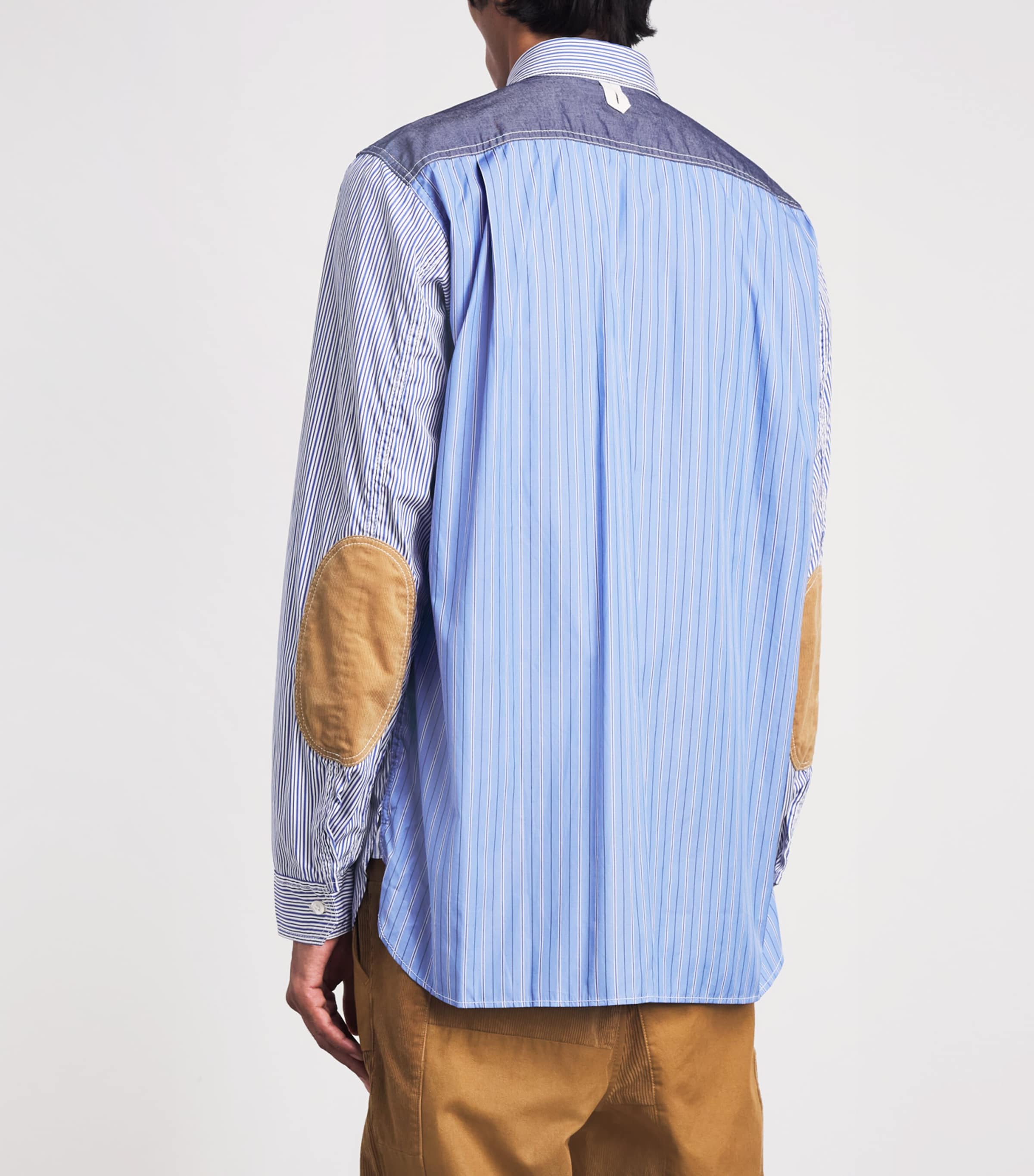 Junya Watanabe MAN Mens Cotton Stripe Shirt Wh/nv/blu X Sx/why Image 5