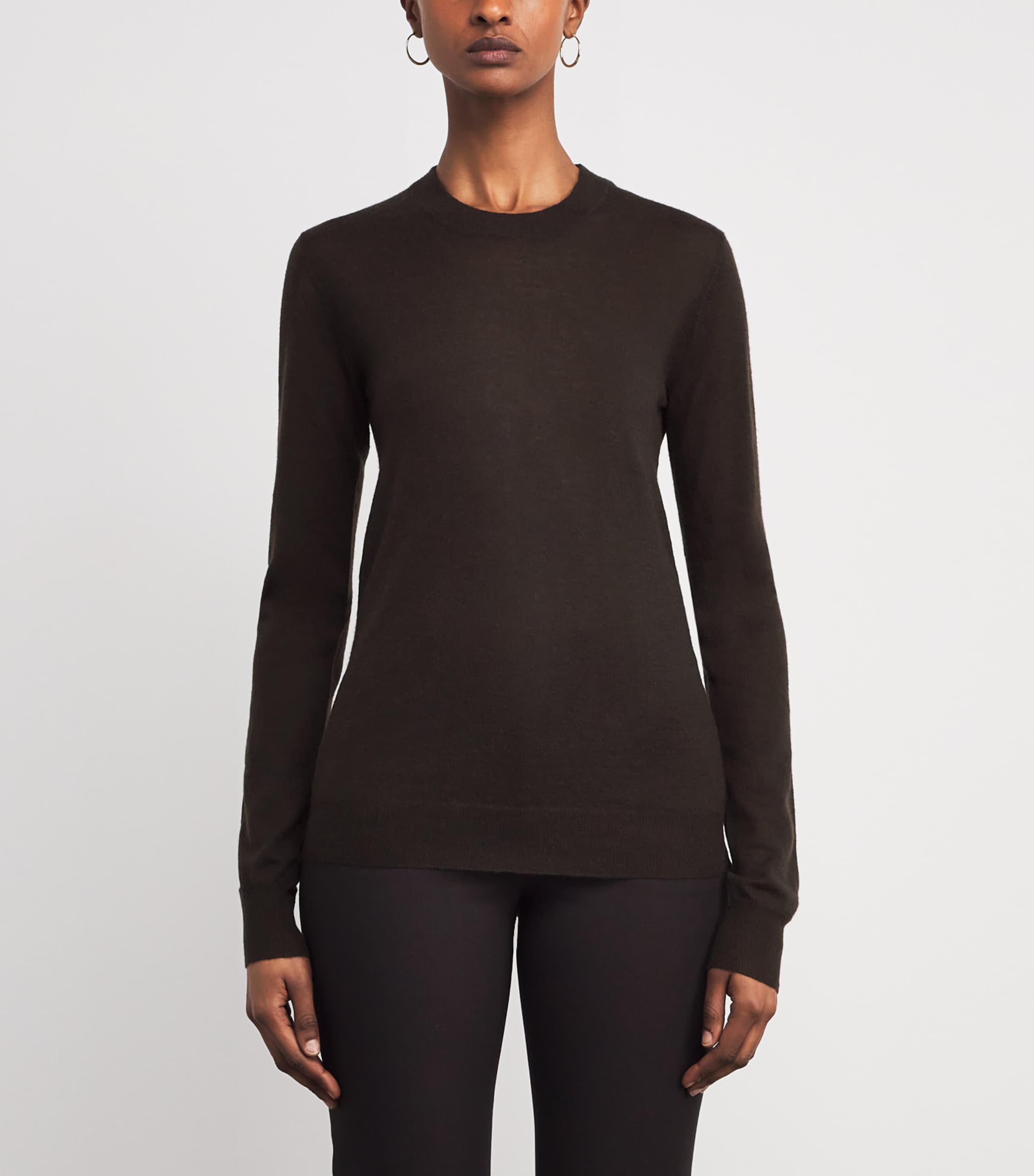 Cashmere Round-Neck Sweater COCOA Image 3