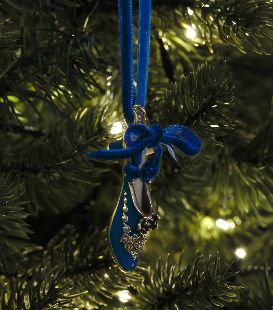 Joanna Buchanan Velvet Ribbon Shoe Tree Decoration Blue Image 3