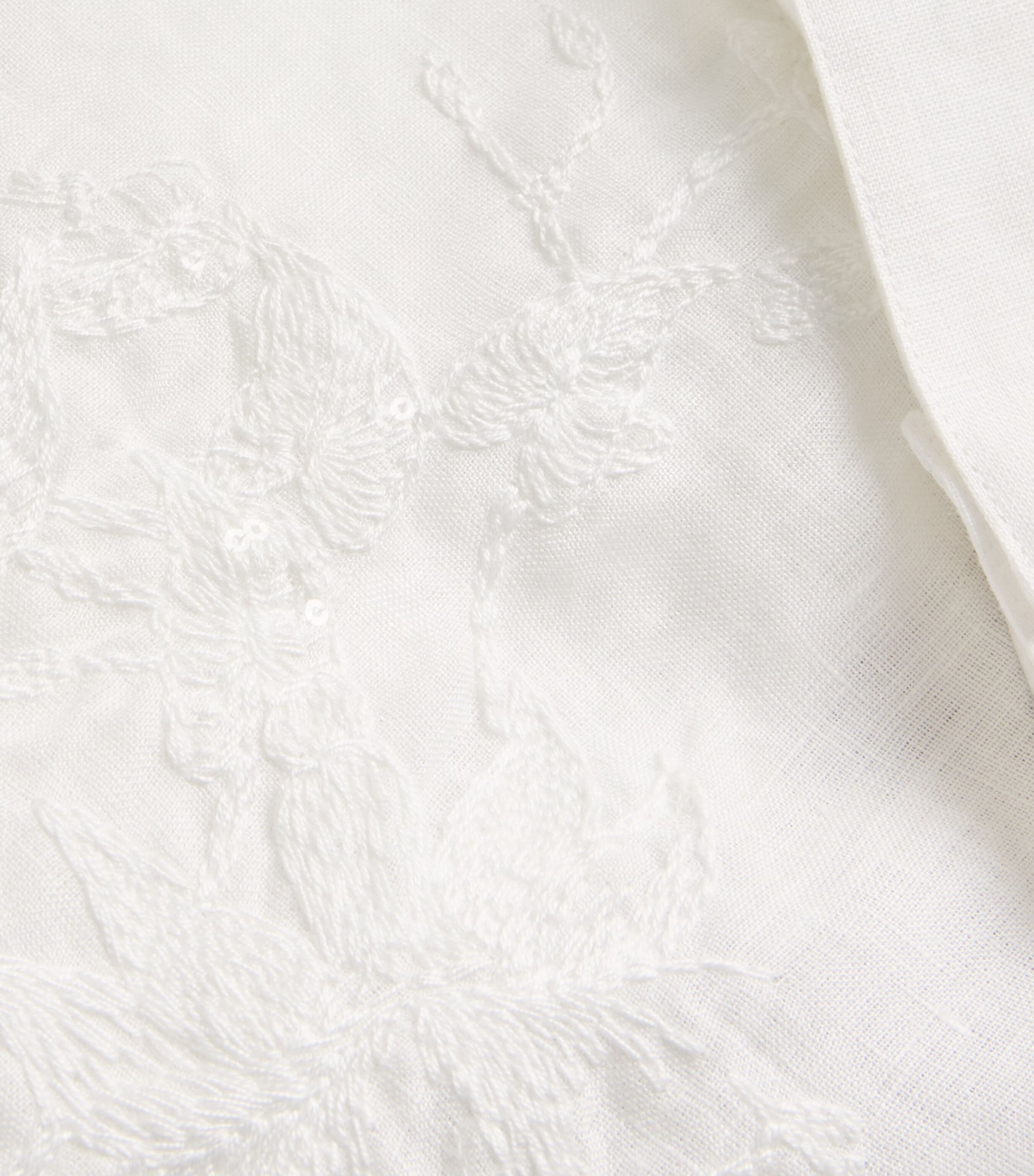Eleventy Womens Linen Embroidered Shirt Bianco Image 5