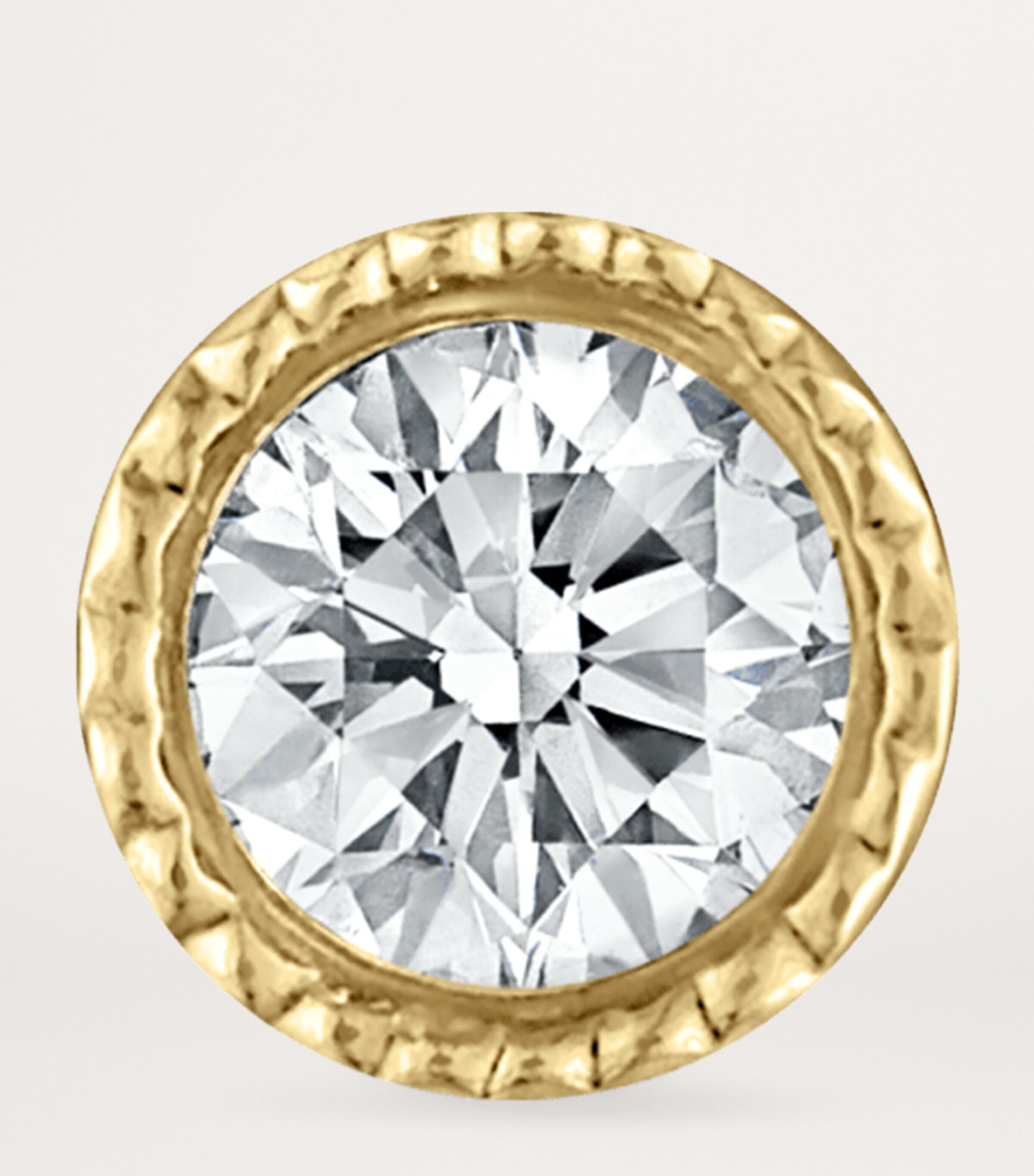 Yellow Gold Scalloped Set Diamond Threaded Stud Earring (1.5mm) YELLOW GOLD Image 2