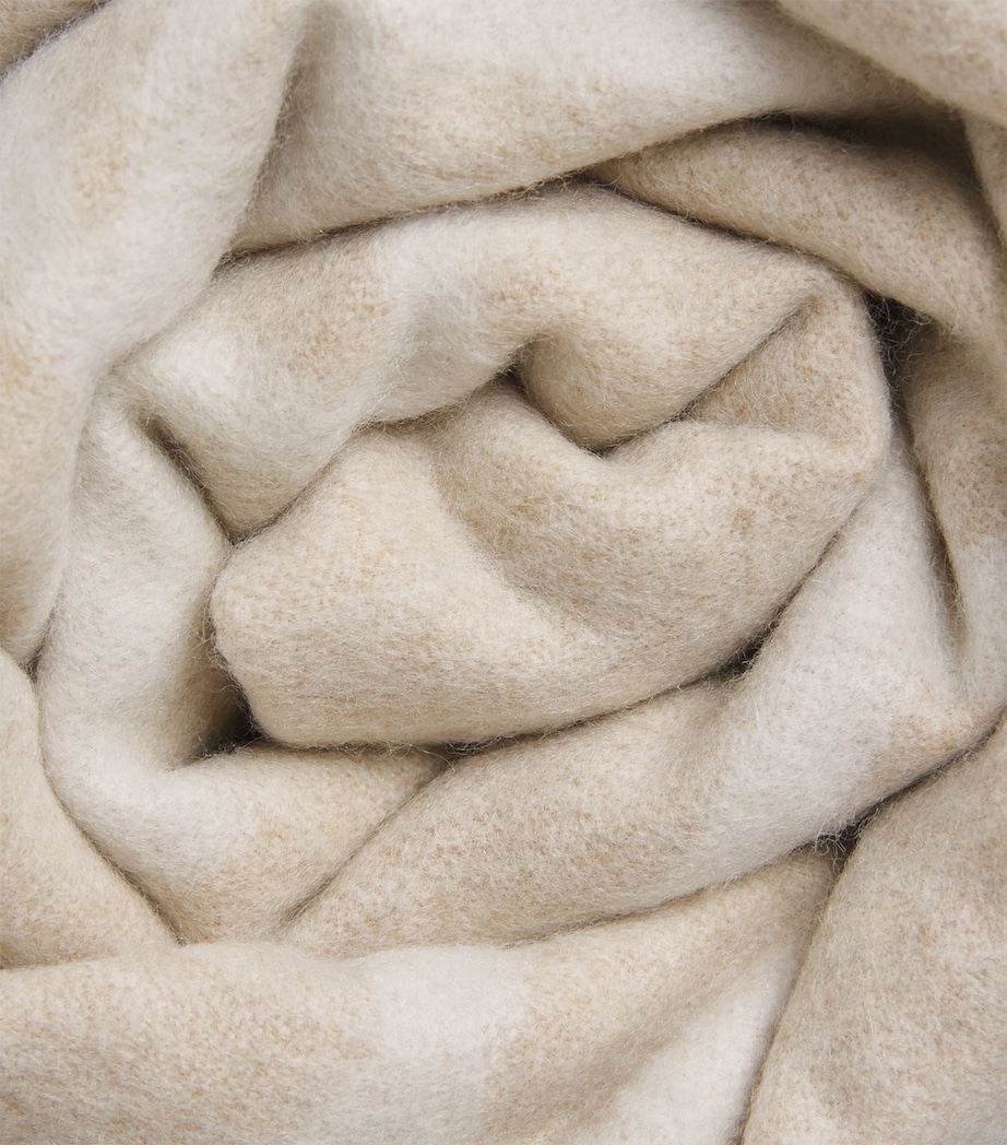 Harrods of London Cashmere-Lambswool Geometric Throw (140cm x 180cm) Niger & Undyed Image 3