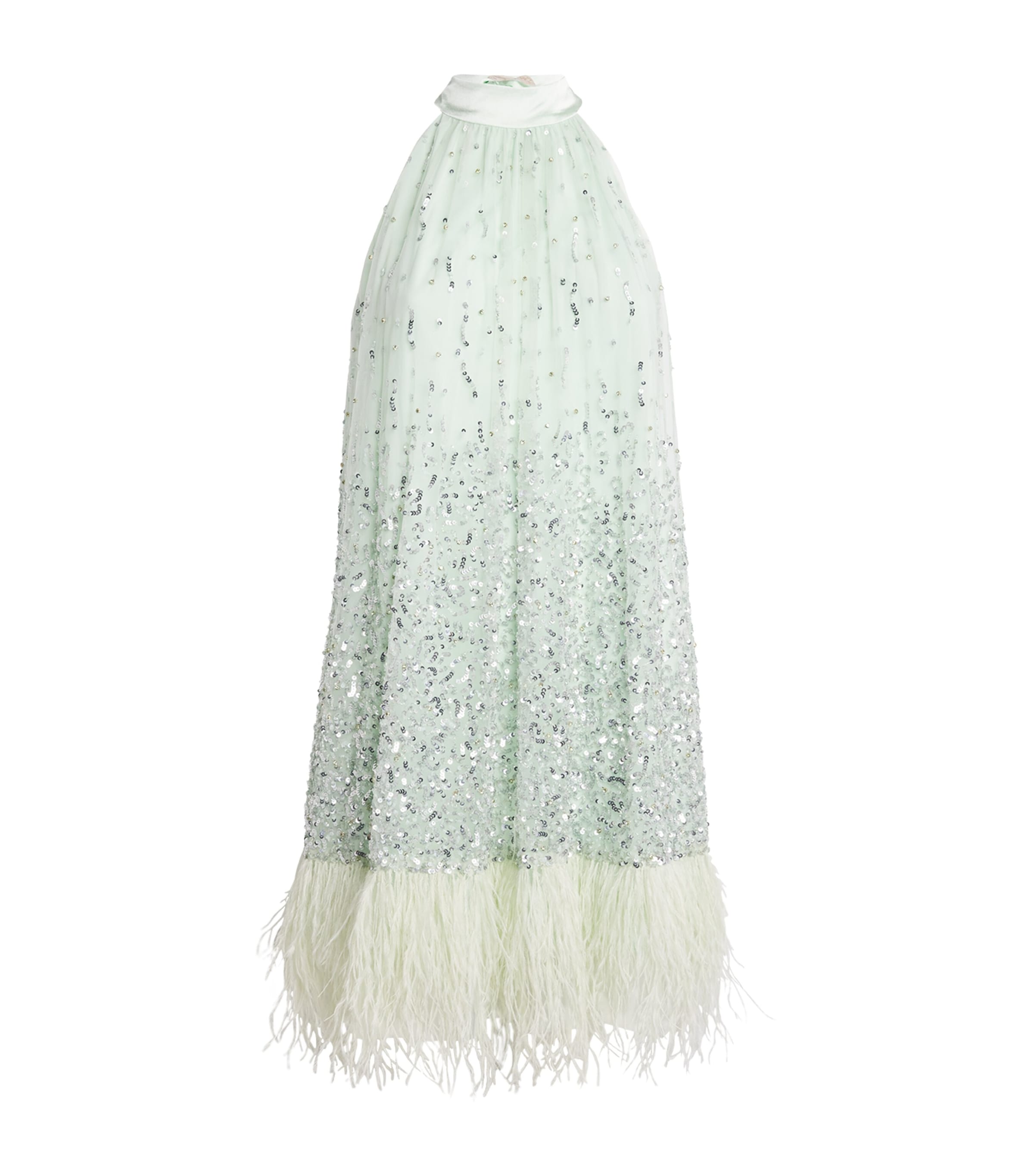 Alice And Olivia Embellished Erna Mini Dress In Green