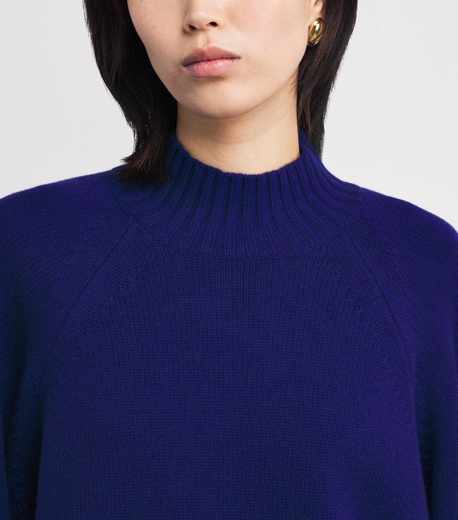 Merino Wool-Cashmere Raglan Sweater JEWEL BLUE Image 6