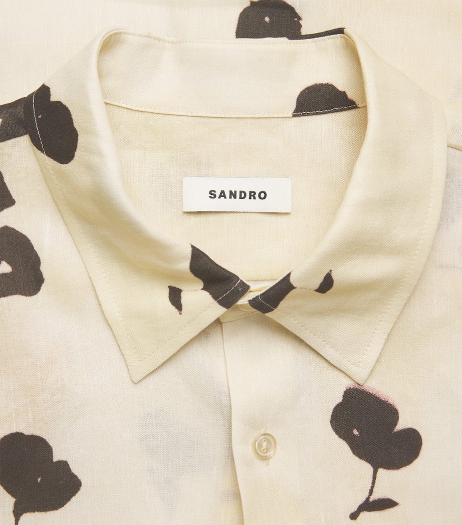 Linen-Blend Floral Shirt OFF WHITE Image 5