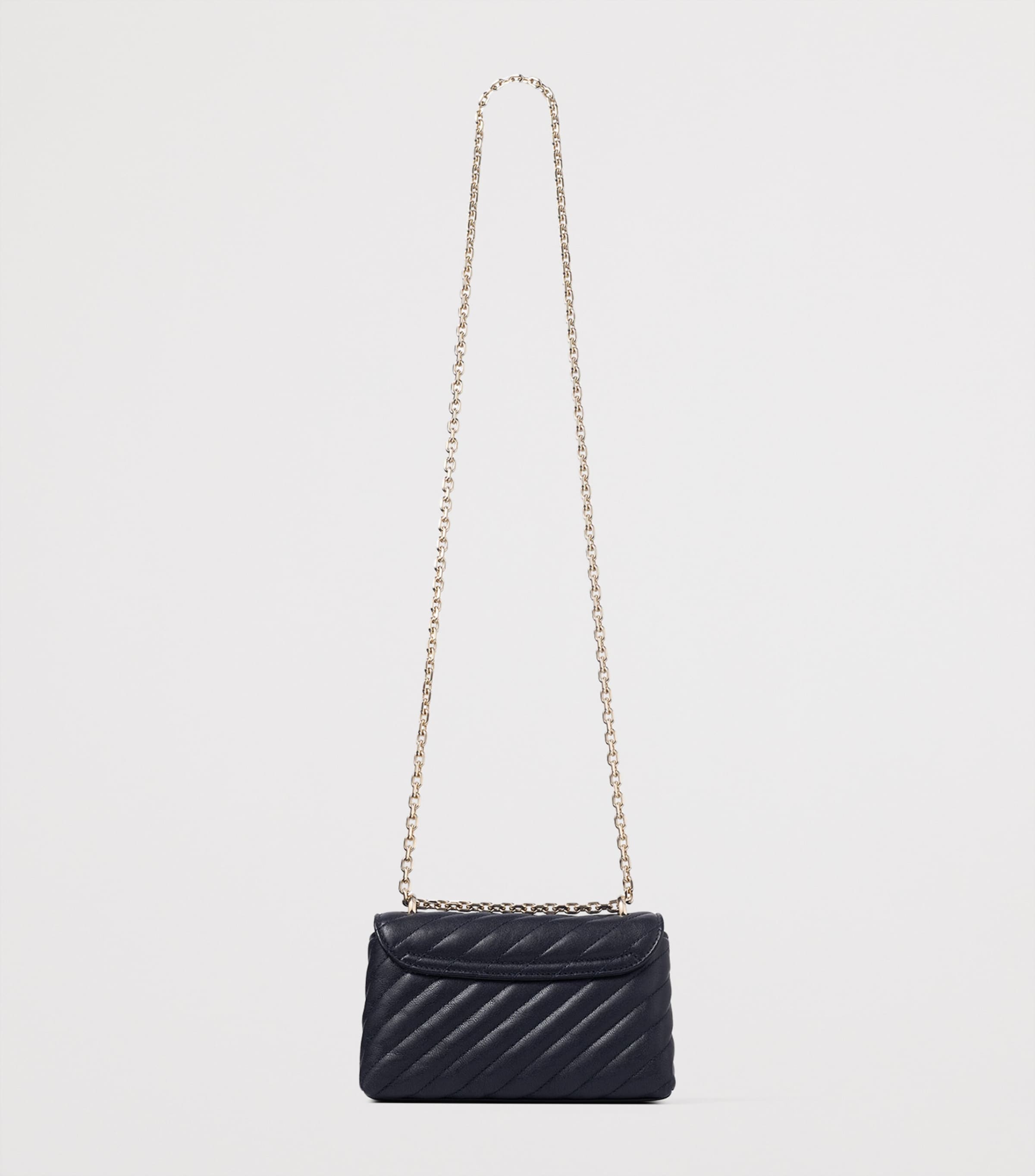 Medium Quilted Leather Curve Cross-Body Bag MARINE/SHINY GOLD Image 3