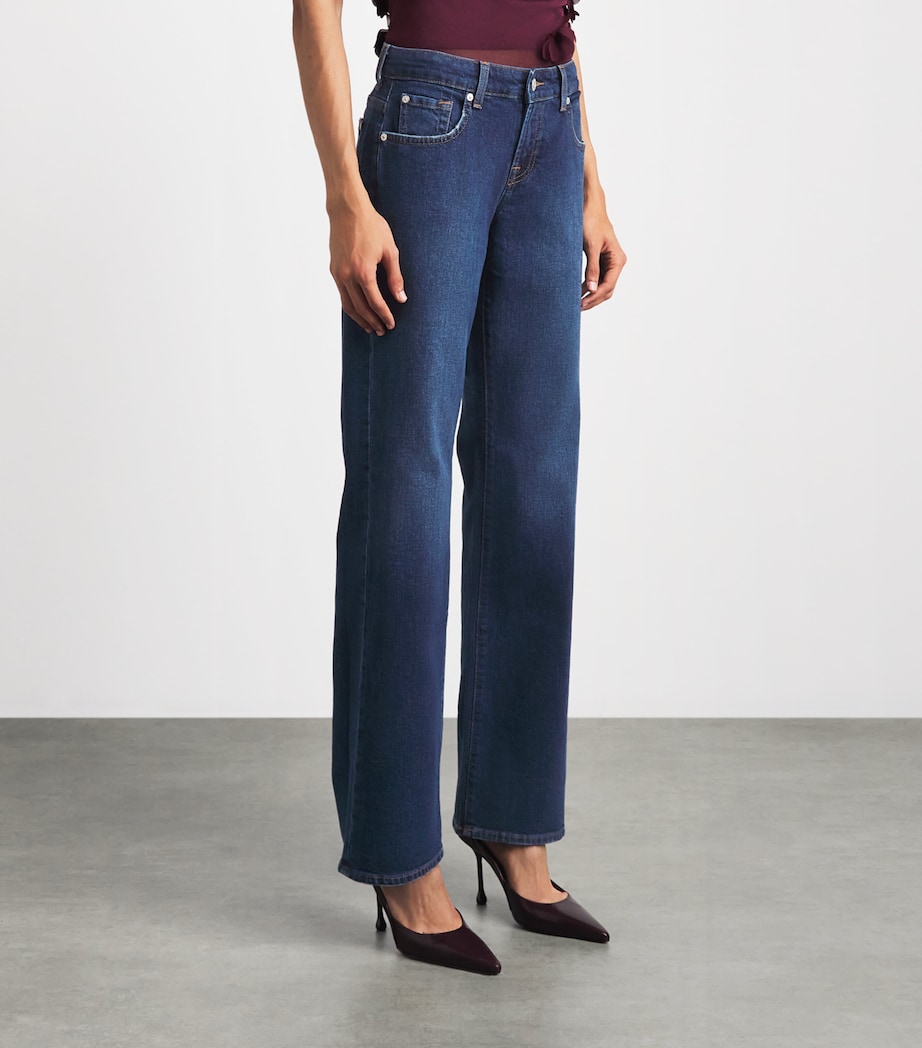7 For All Mankind Womens Low-Rise Straight Jeans Indiglow Image 4