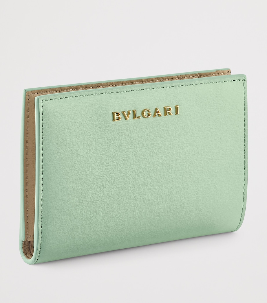 Bvlgari Calfskin Serpenti Forever Folded Card Holder Green Medium Image 3