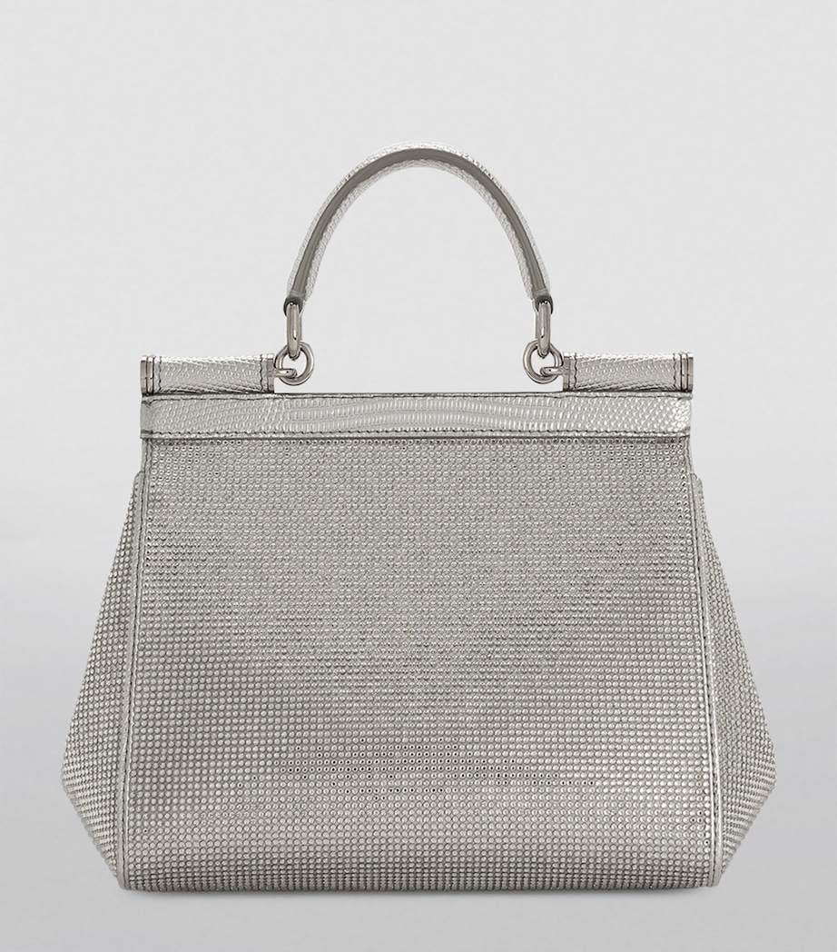 KIM DOLCE&GABBANA Small Sicily Top-Handle Bag 8C964-CRYSTAL/PEARL Image 3