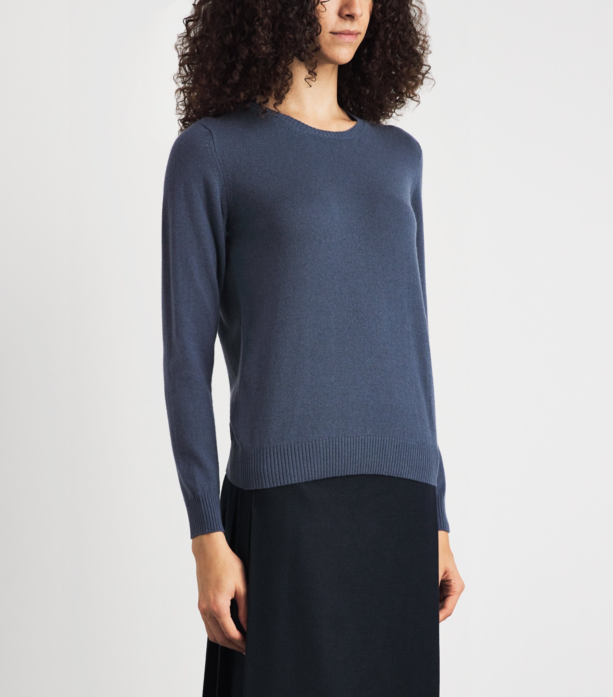 Colombo Womens Cashmere Sweater Denim Blu Image 4