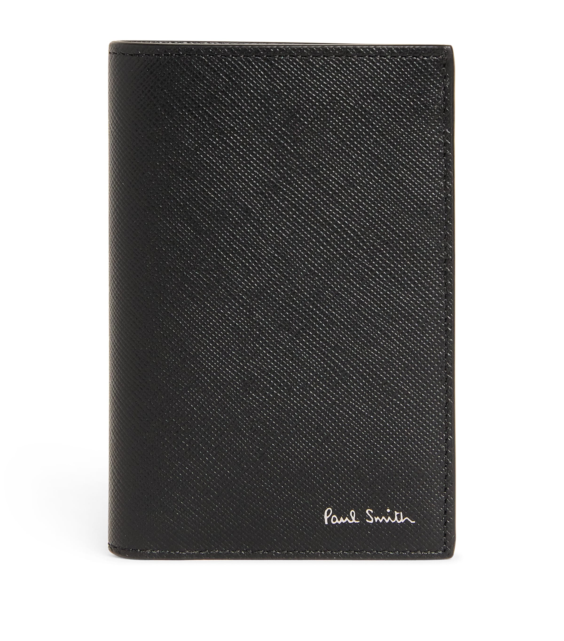 Paul Smith Leather Mini Blur Vertical Wallet In Black