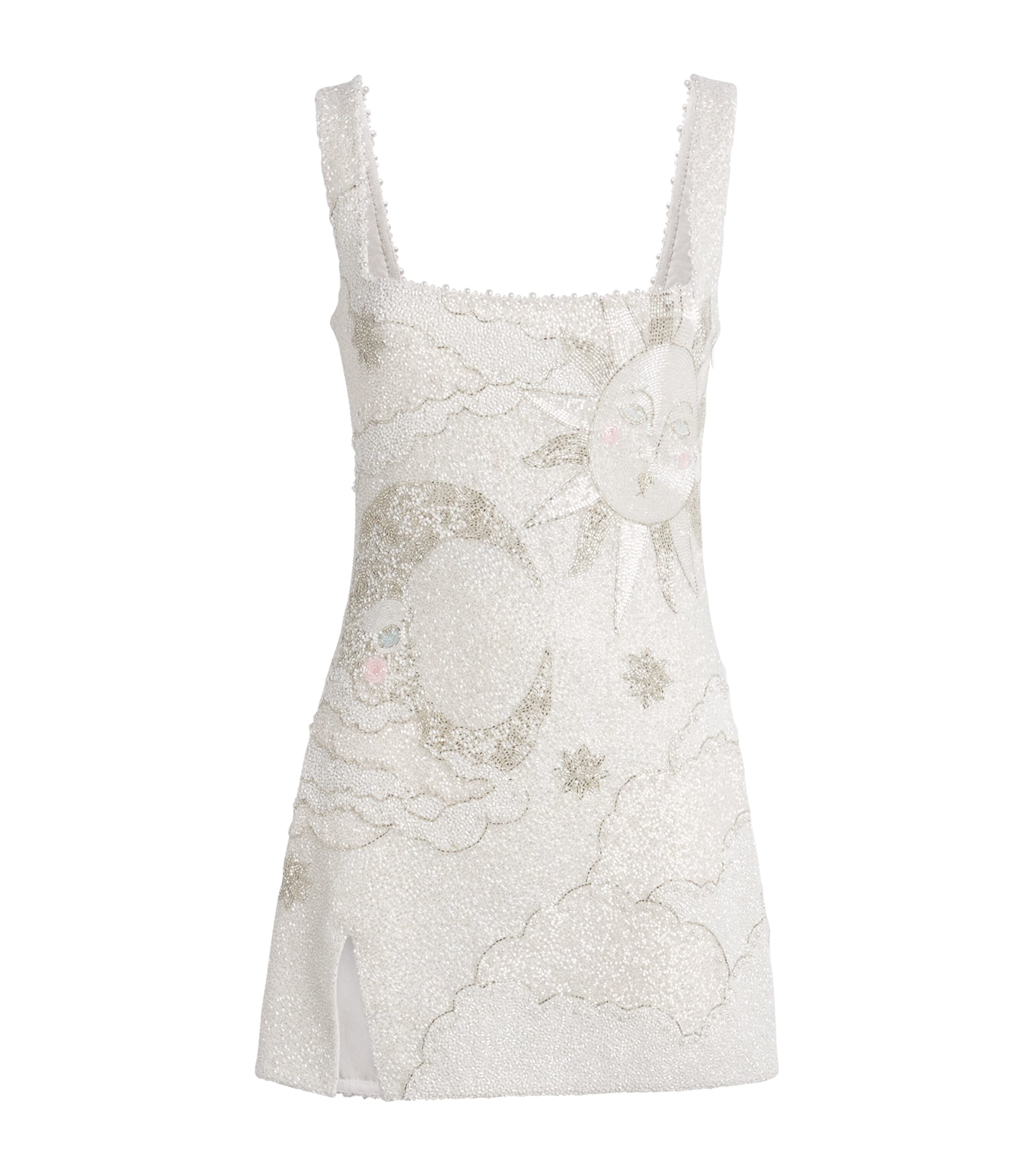 Clio Peppiatt Embellished Bridal Lucina Mini Dress Ivory