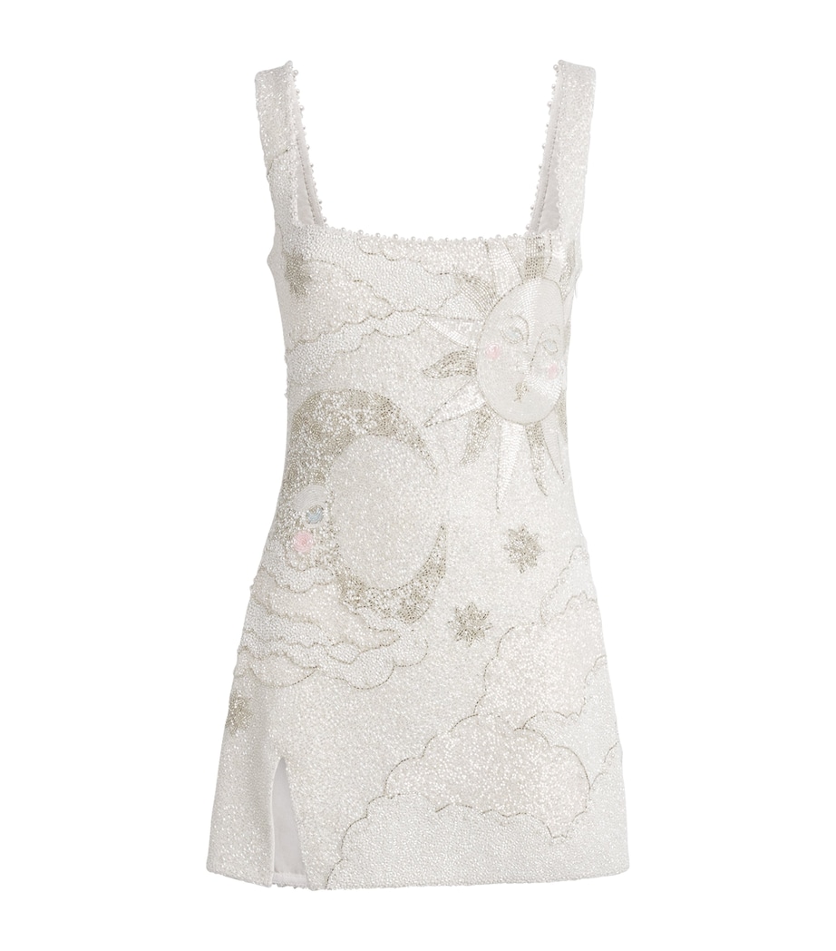 Clio Peppiatt Womens Embellished Bridal Lucina Mini Dress Ivory Image 1