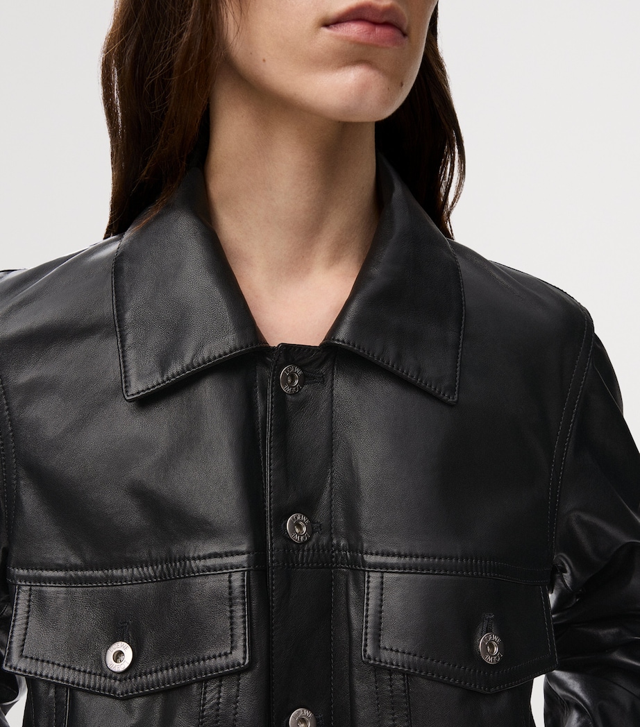 Lambskin Relaxed Leather Jacket BLACK Image 5