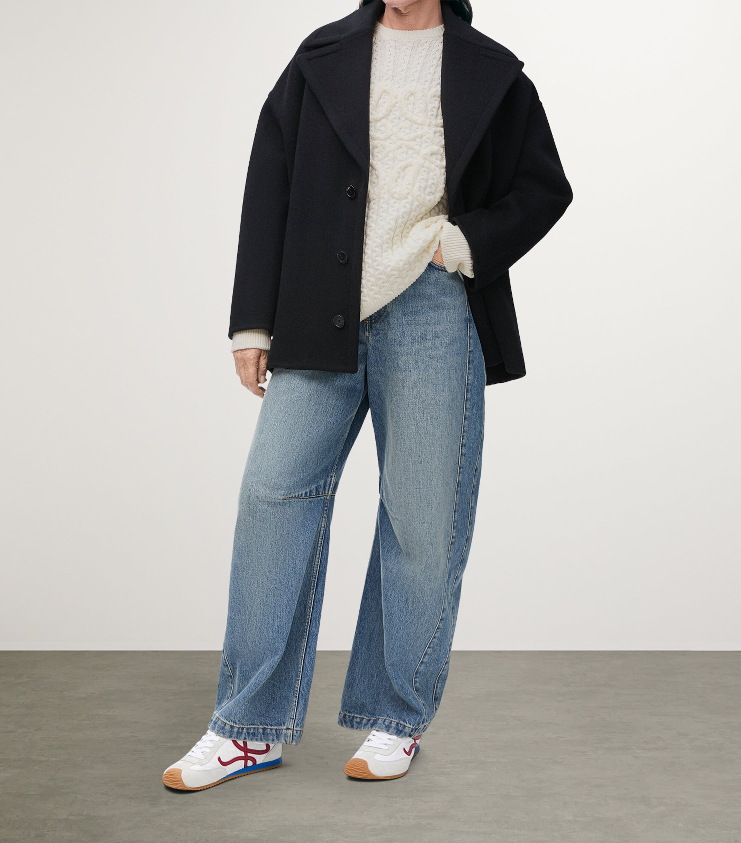 Wool Single-Breasted Coat BLACK Image 2