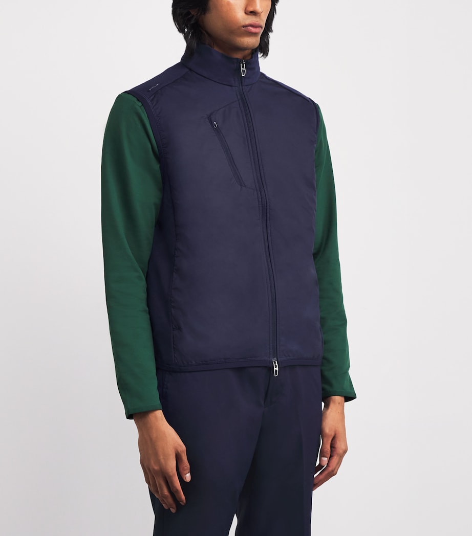 Cotton-Blend High-Neck Gilet NAVY Image 3