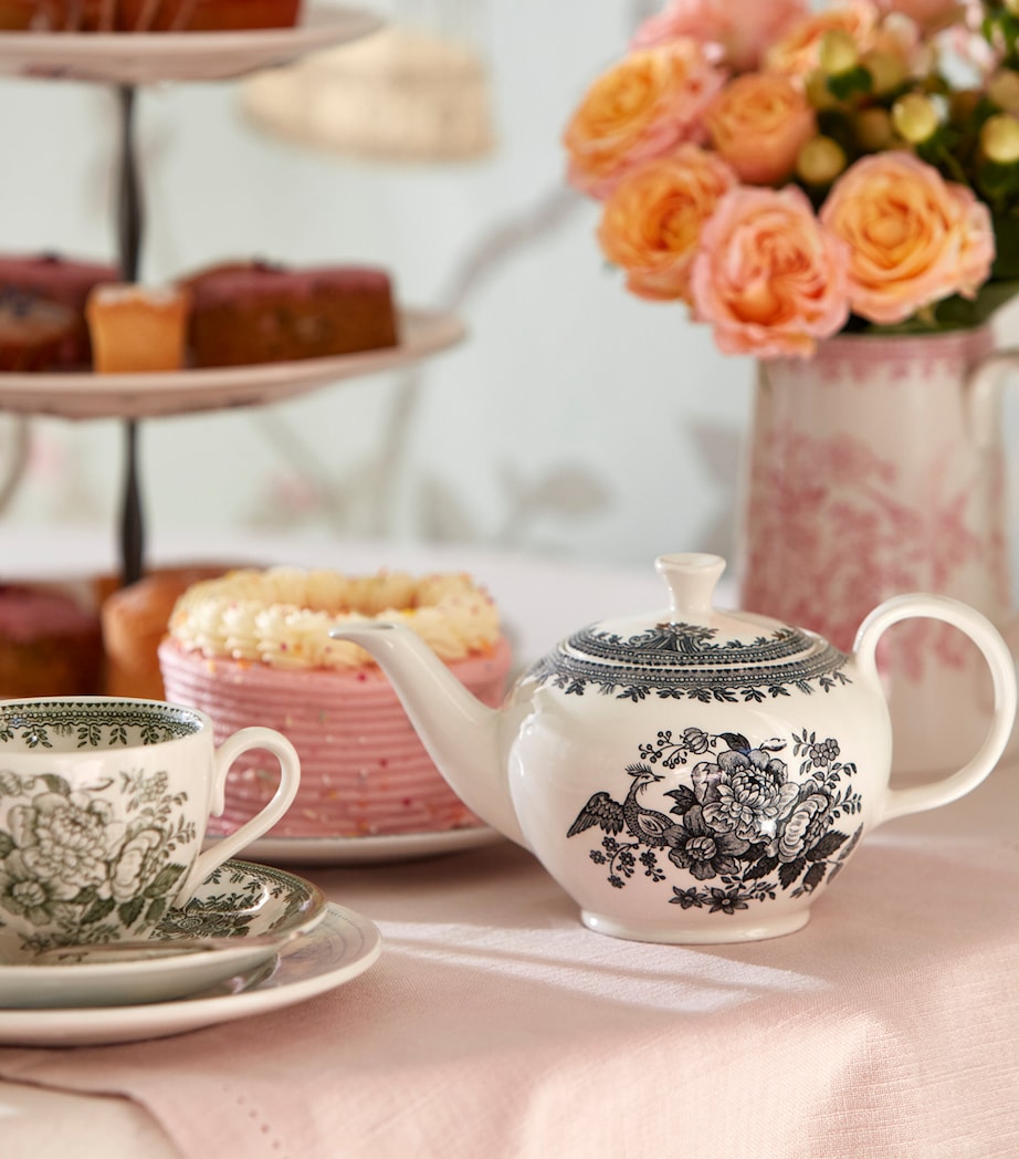 Small Asiatic Pheasants Teapot (400ml) BLACK & WHITE Image 2