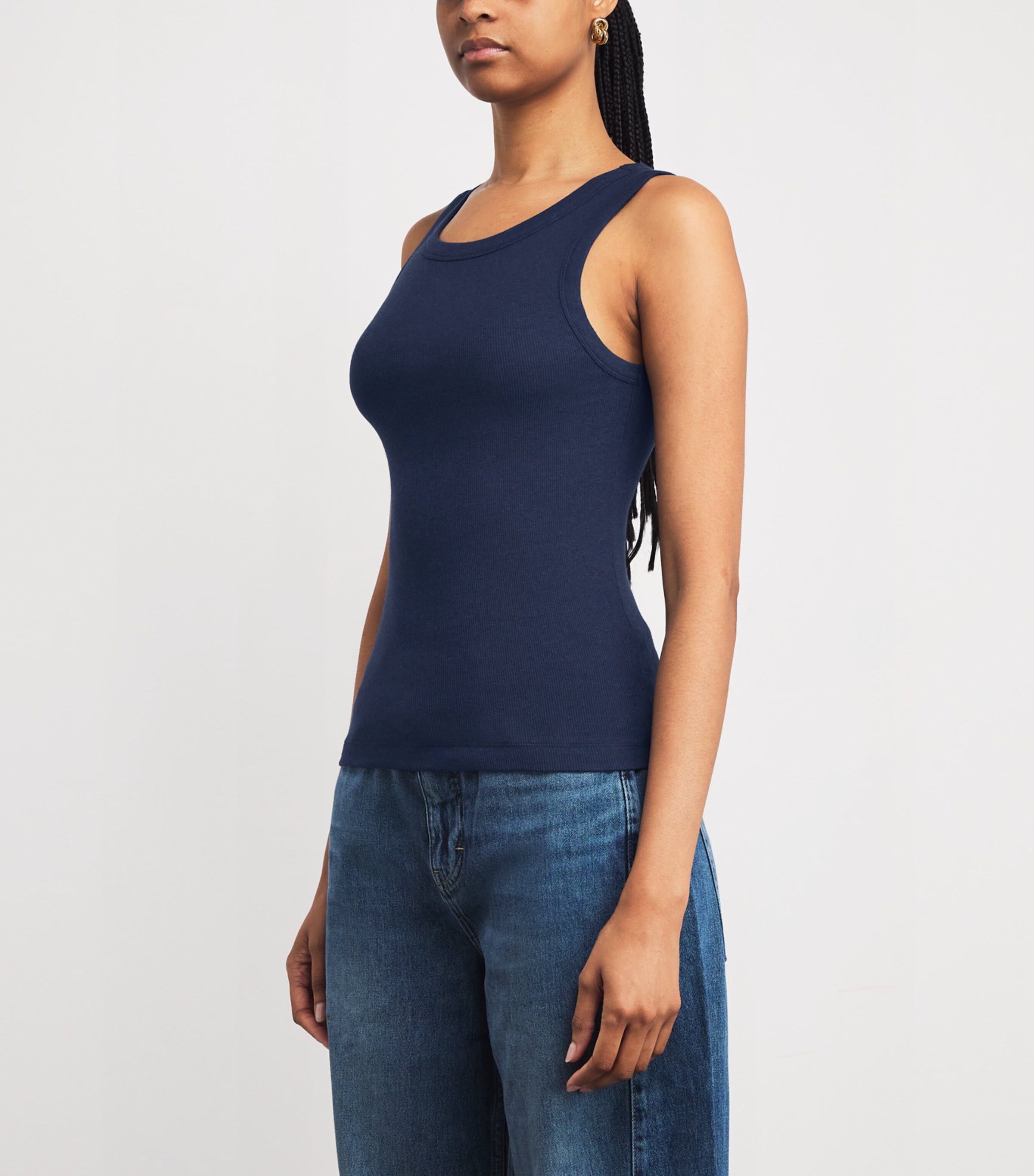 Organic Cotton-Blend Tank Top NAVY MELANGE Image 3
