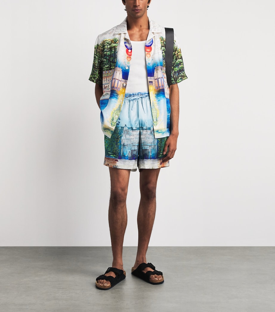Casablanca Mens Silk Trompe-l'Oeil Shirt Trompe L'oeil Image 2