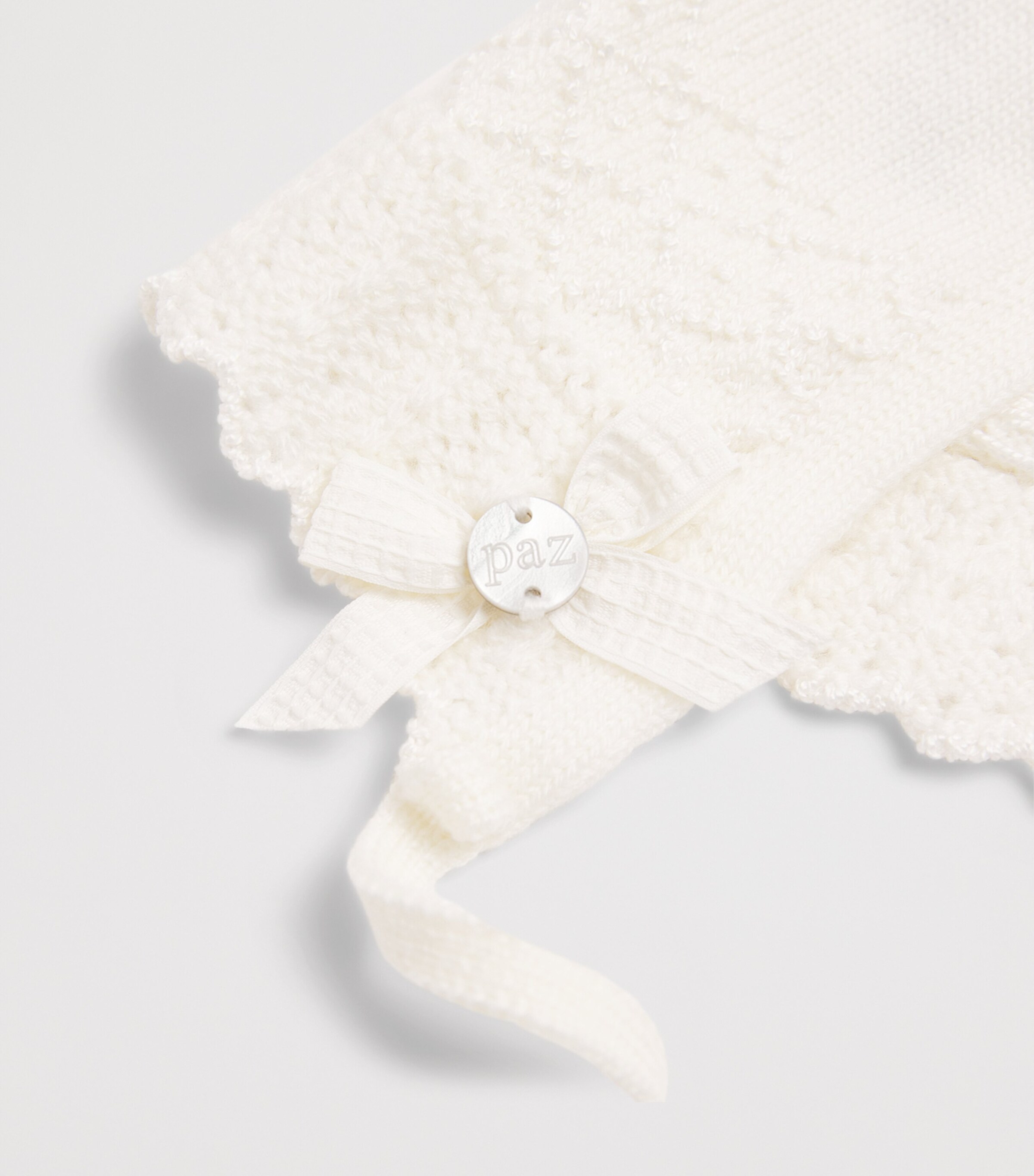 Paz Rodriguez Cotton Knit Bonnet (0-18 Months) Cream/cream Image 3